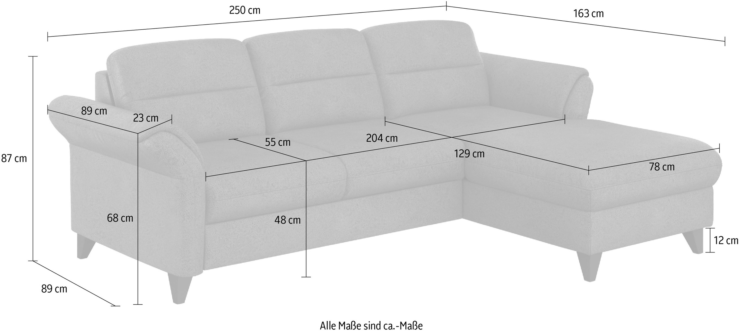 sit&more Ecksofa »Mellum L-Form«, Federkern, wahlweise mit Bettfunktion, Bettkasten und Armteilfunktion