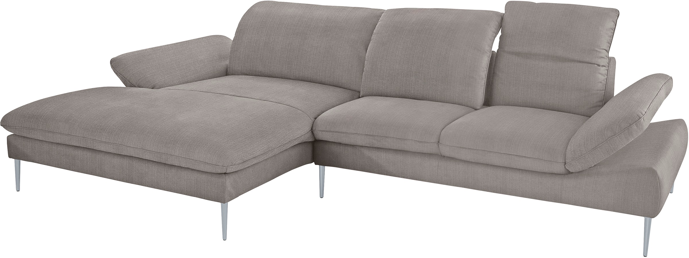 W.SCHILLIG Ecksofa »enjoy&MORE, Designsofa, bequem, zeitlos und elegant, L-Form«, mit Sitztiefenverstellung, Füße silber matt, Breite 340 cm