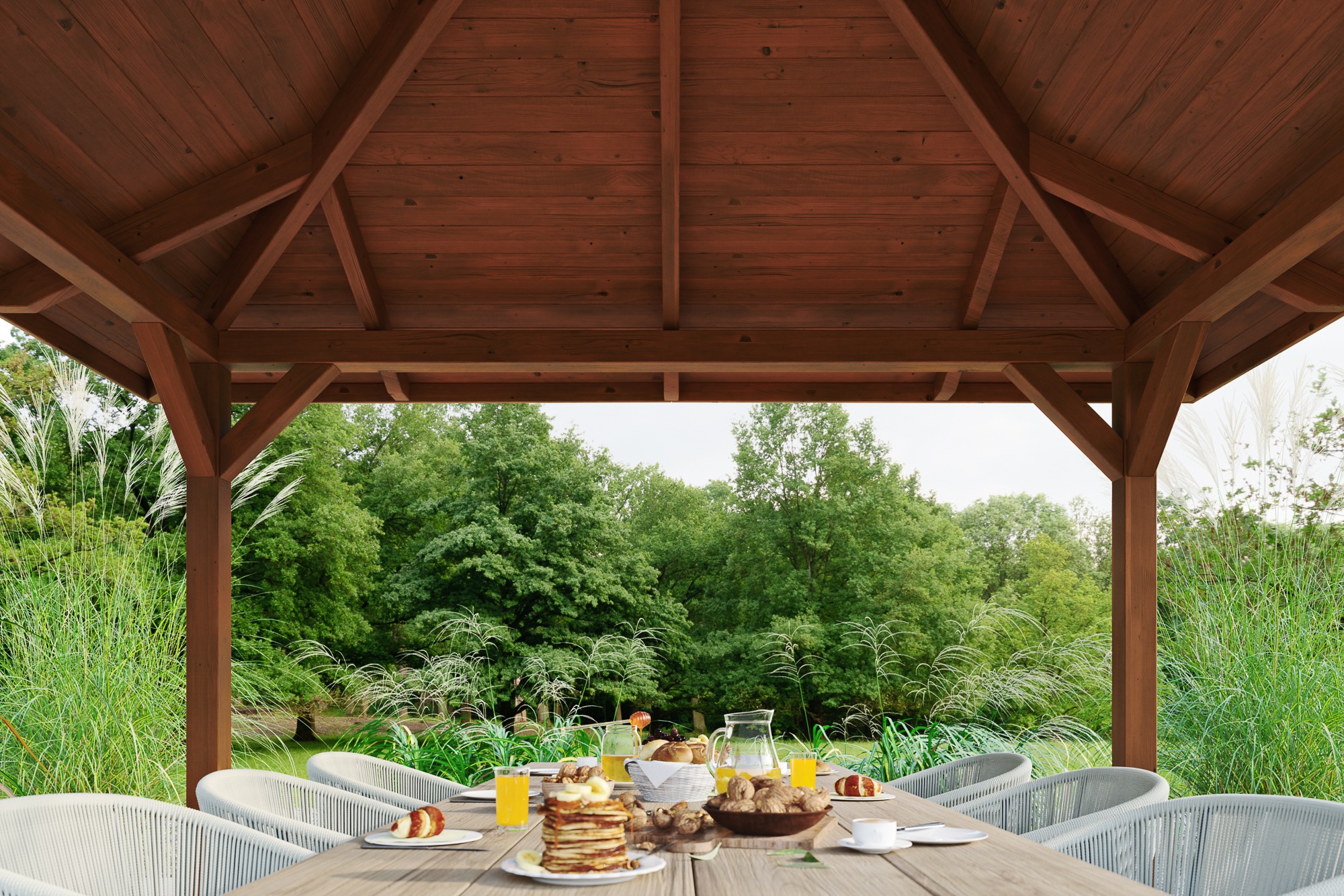 Skanholz Holzpavillon »Cannes 2«, Leimholz, 359 x 359 cm