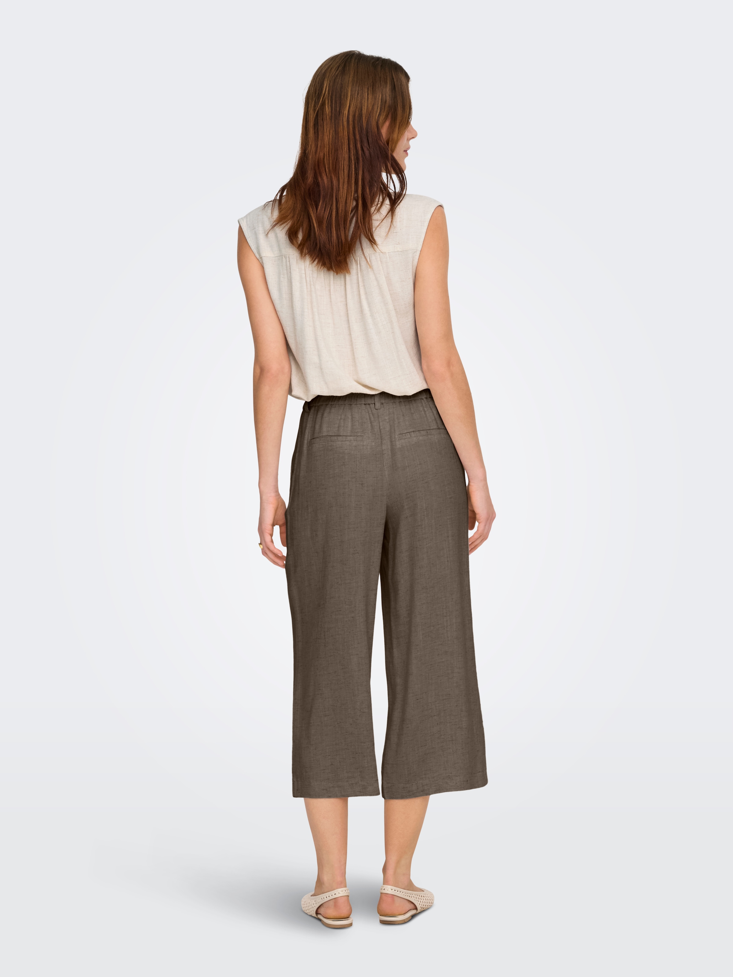 ONLY Culotte »ONLSIESTA HW LIN BL CLEAN CULOT PNT NOOS«  mit Leinen