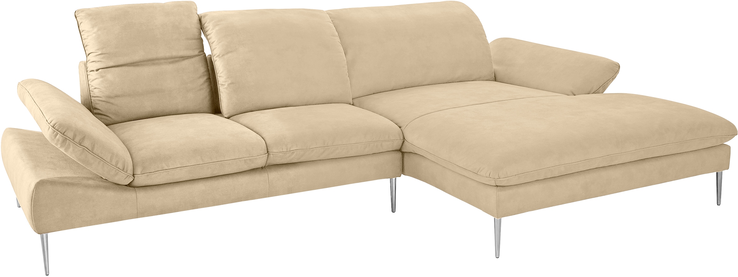 W.SCHILLIG Ecksofa »enjoy&MORE, Designsofa, bequem, zeitlos und elegant, L-Form«, mit Sitztiefenverstellung, Füße Chrom glänzend, Breite 340 cm