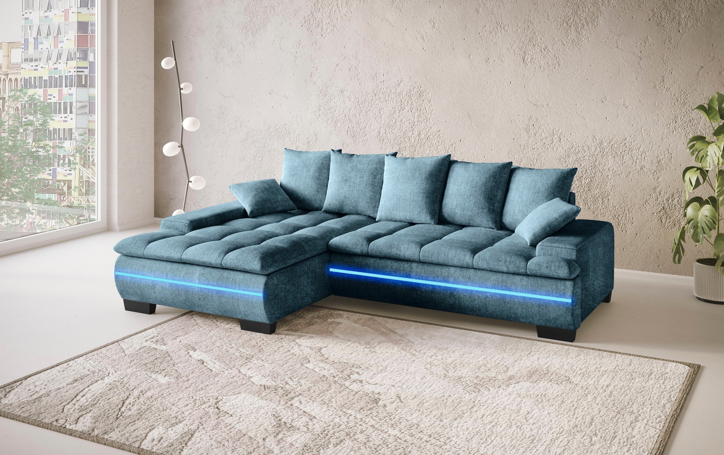 Mr. Couch Ecksofa »Haiti II, L-Form«, RGB-LED Beleuchtung, wahlweise mit Ka günstig online kaufen