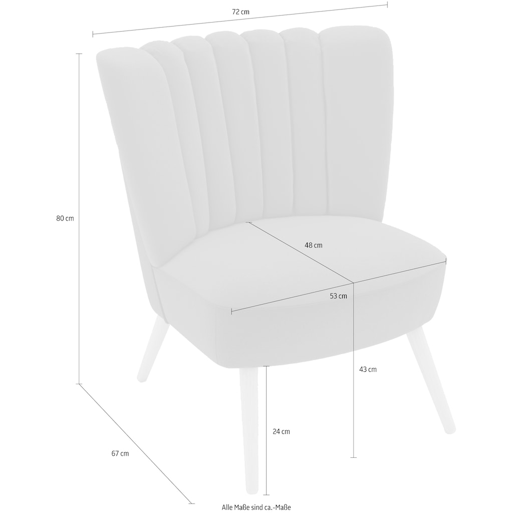 Max Winzer® Sessel »build-a-chair Aspen«, im Retrolook, zum Selbstgestalten