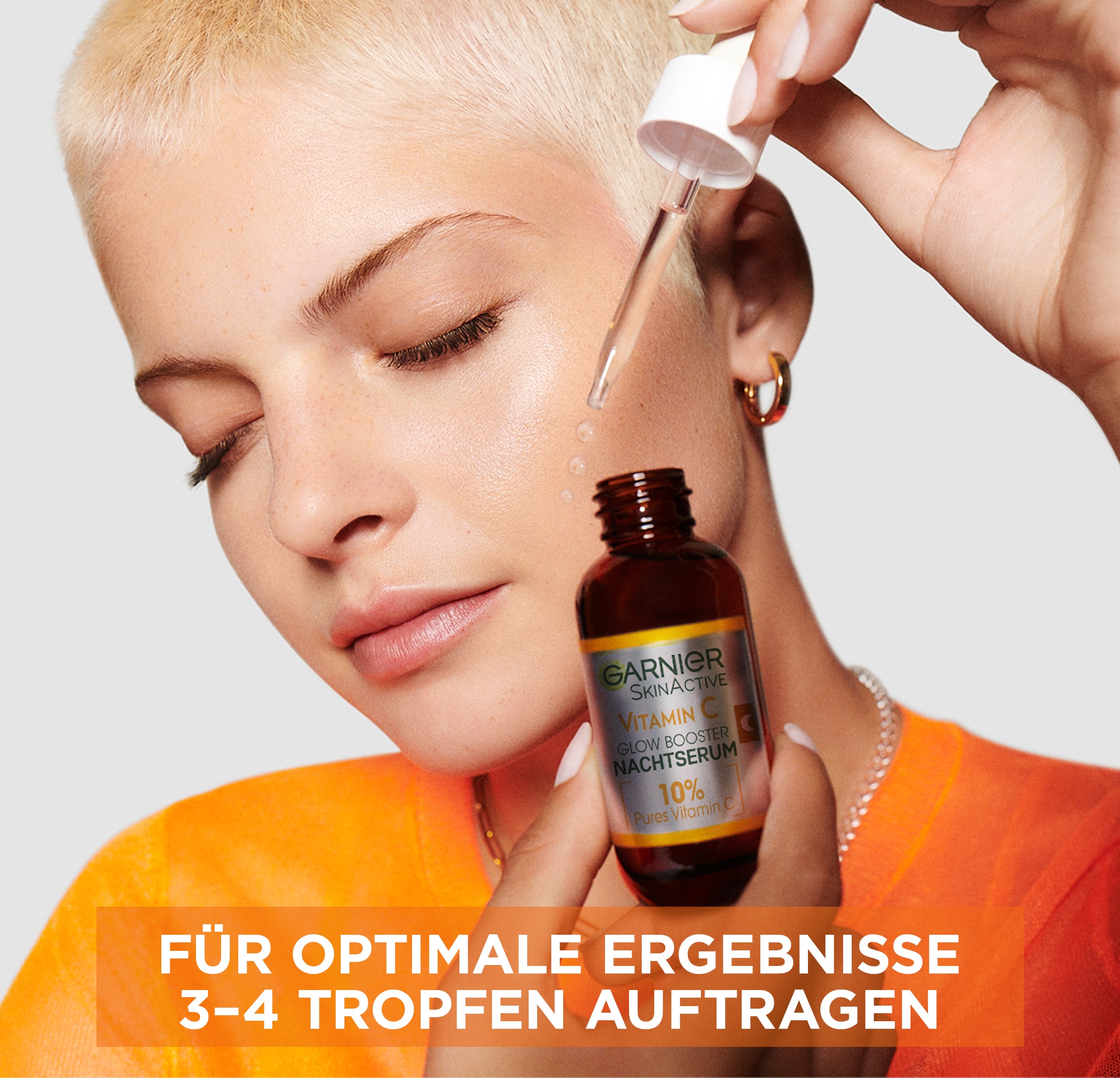 GARNIER Gesichtsserum »Vitamin C Glow Booster Serum Duo«, (Set, 2 tlg.), mit hoher Wirksamkeit