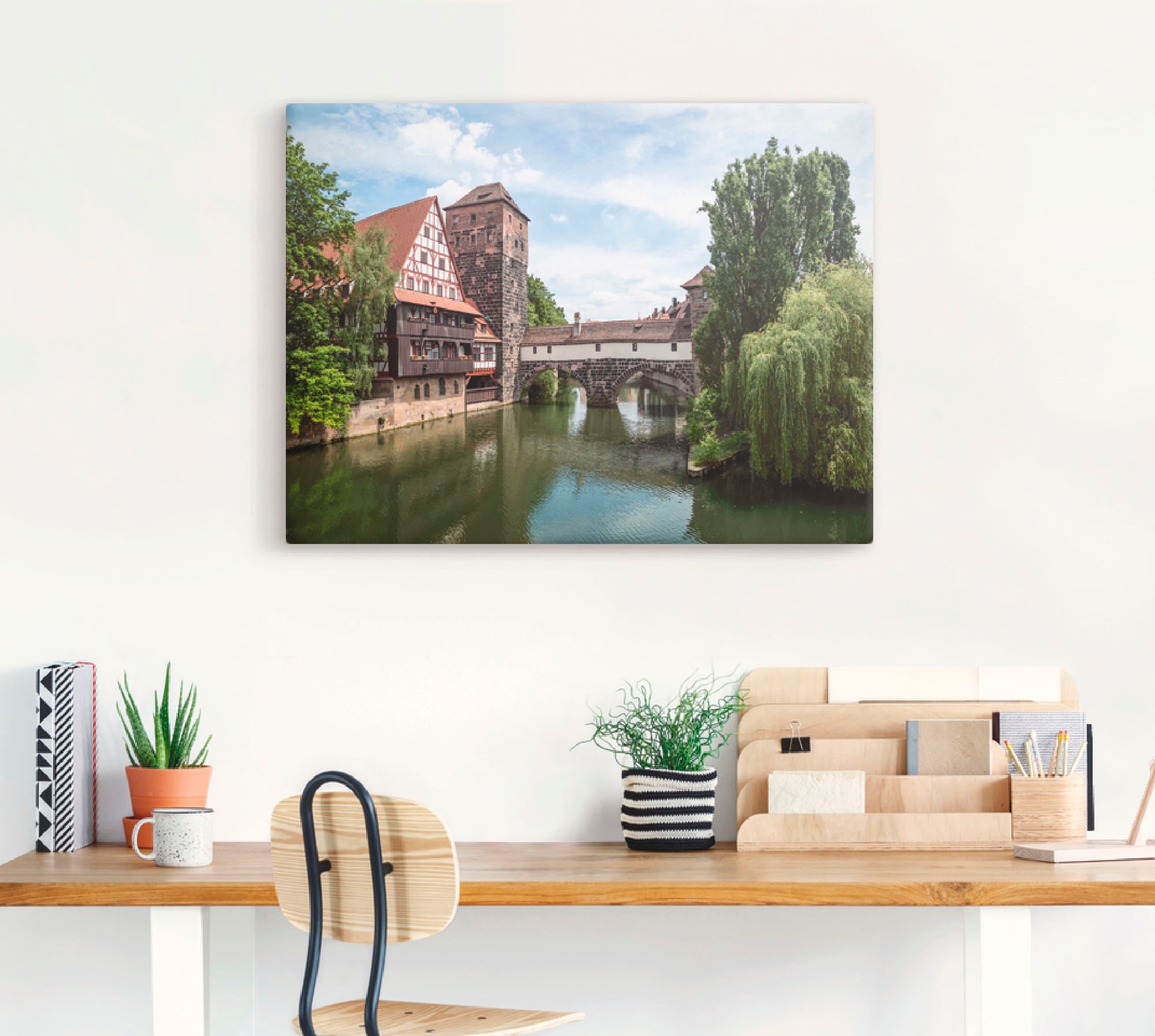 Artland Wandbild »Nürnberg Maxbrücke zum Henkersteg«, Europa, (1 St.), als Alubild, Leinwandbild, Wandaufkleber oder Poster in versch. Größen