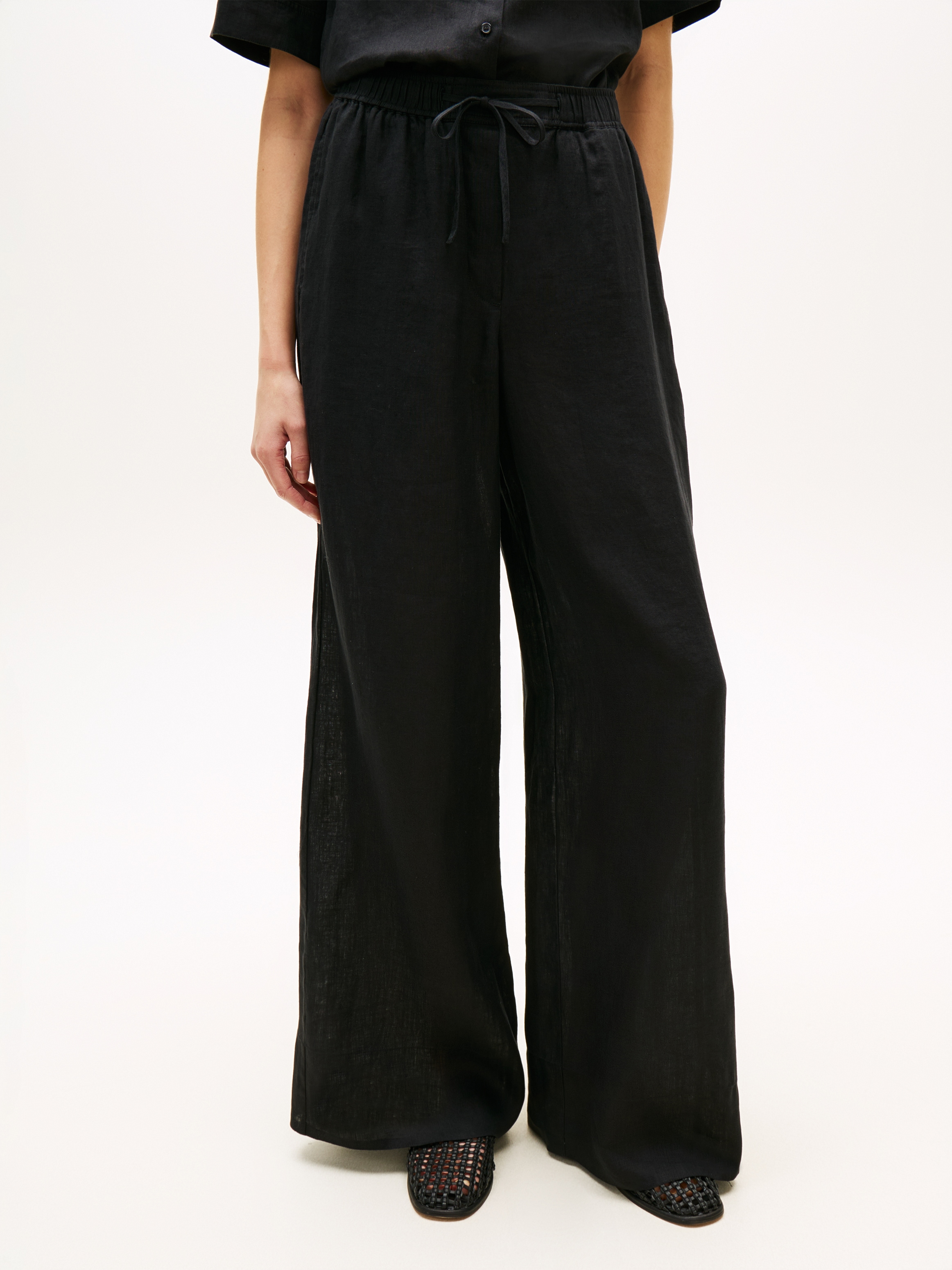 Tommy Hilfiger Leinenhose »ESS LINEN PULL ON PANTS«  in lockerer Passform, Elastikbund