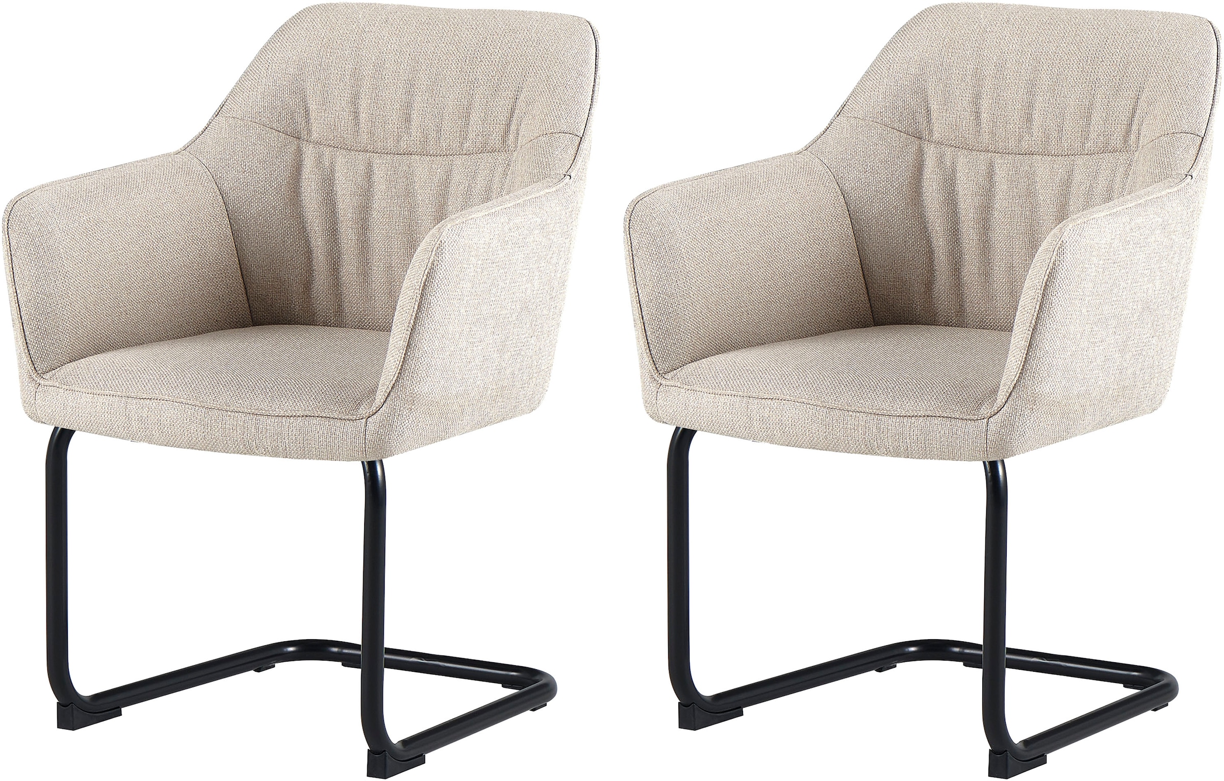 OTTO home Freischwinger »Elba« (Set) 2 Stk.gemütlicher Stuhl / Sessel, 180 Grad drehbar, Auto Return, Webstoff