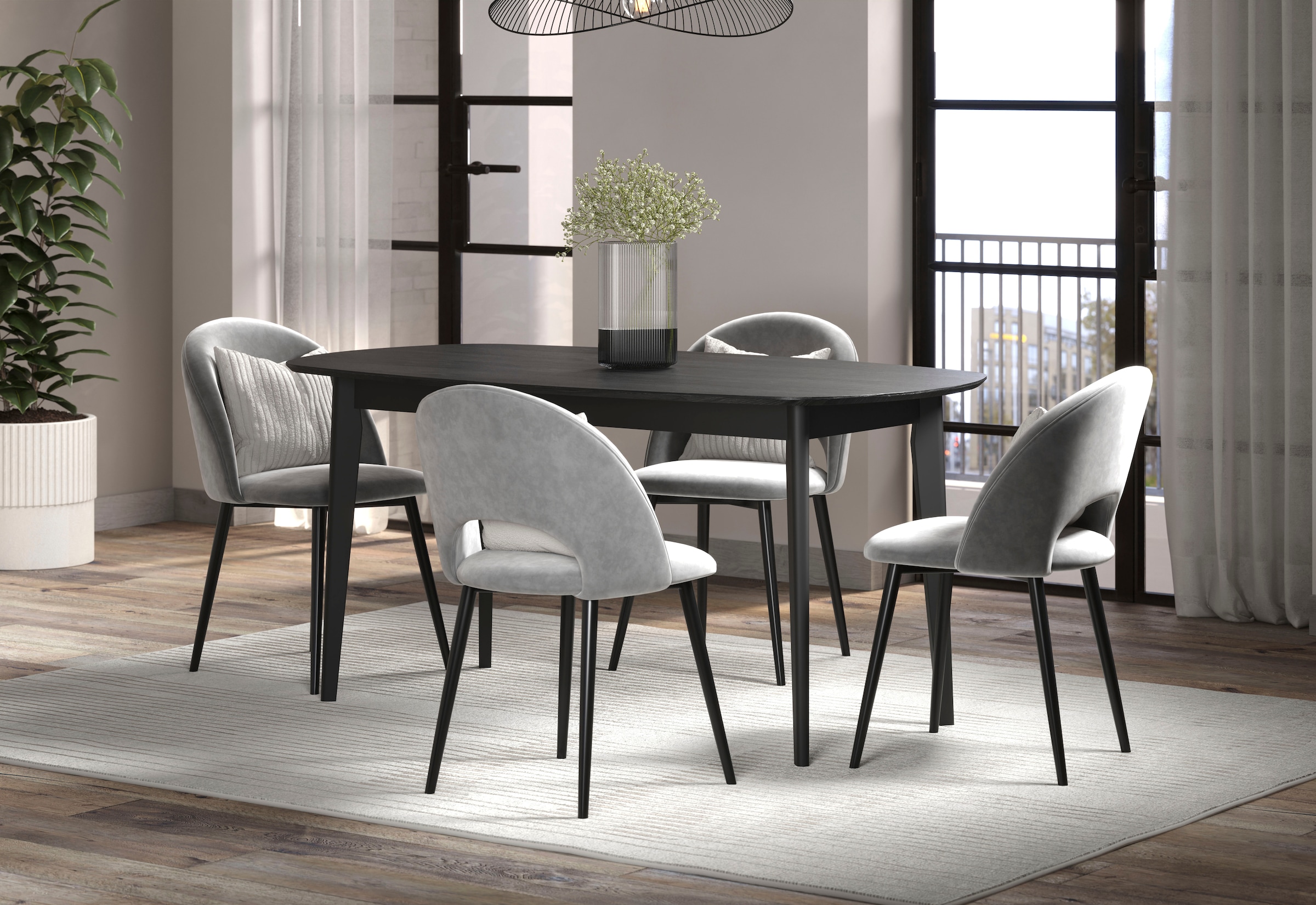 Home affaire Esstisch »Ronda« 1 Stk. tlg. Esszimmertisch oval auf Massivholzfüßen - (B/T/H) 160/90/77 cm