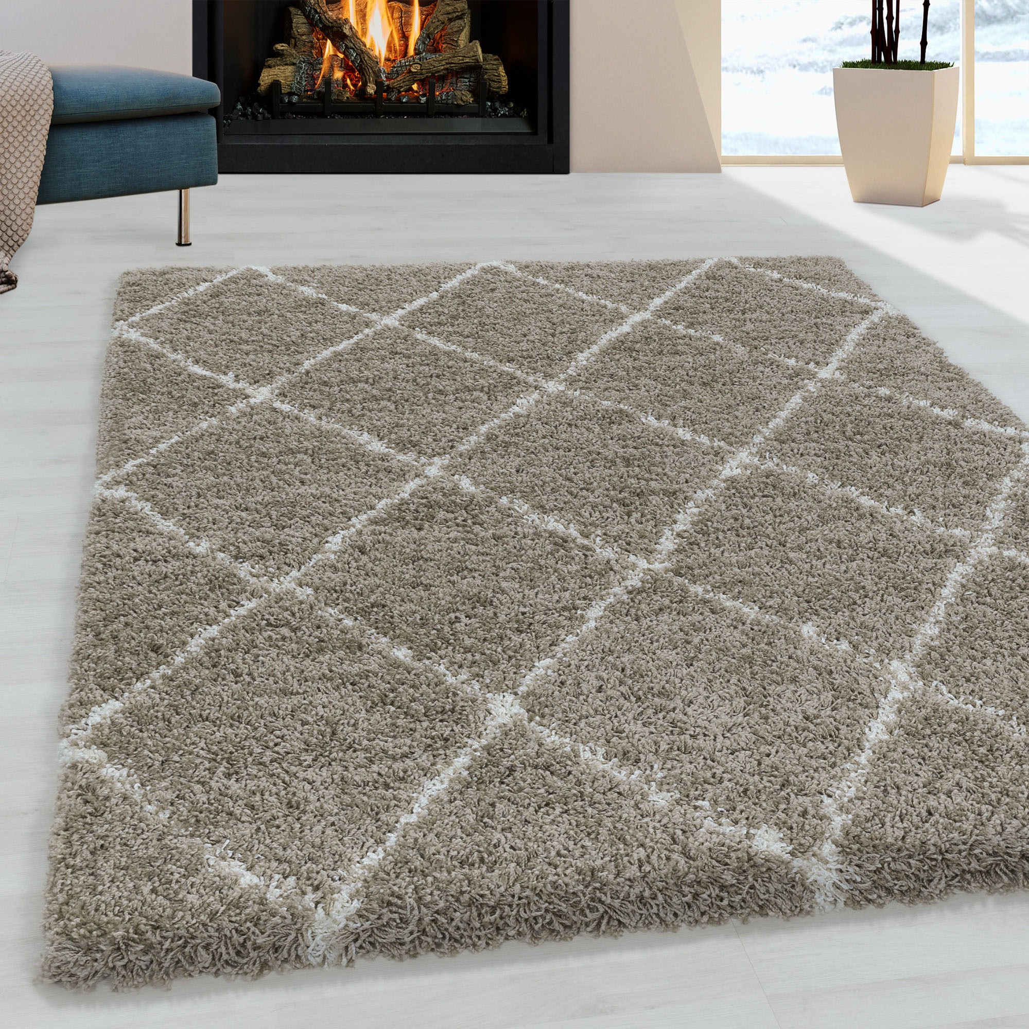 Ayyildiz Teppiche Hochflor-Teppich »ALVOR 3401«, rechteckig, 50 mm Höhe, Sh günstig online kaufen
