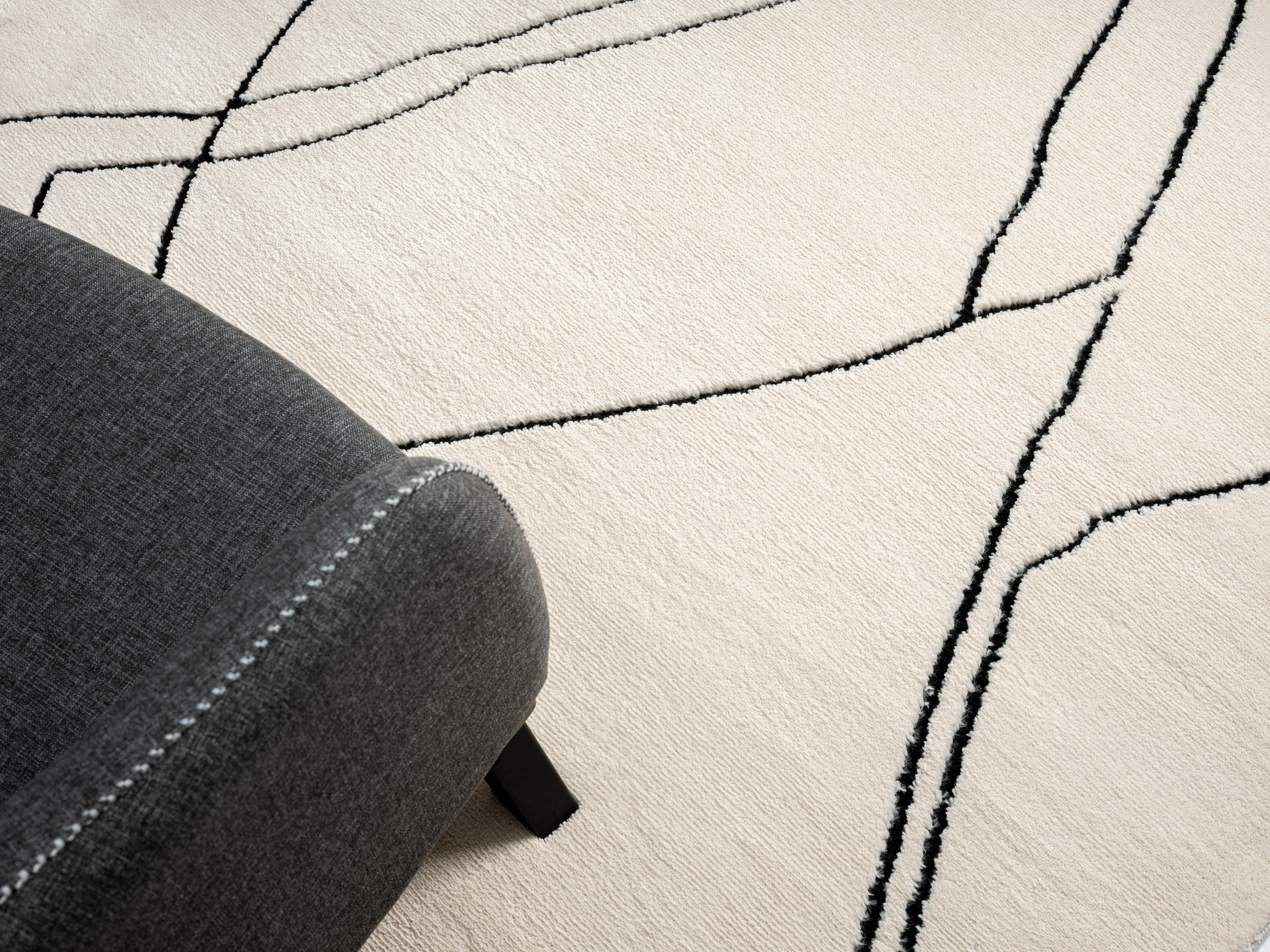Myflair Möbel & Accessoires Hochflor-Teppich »Moroccan Drawline Lagerräumung«, rechteckig, 24 mm Höhe, modern, marokkanisches Design, flauschig weich durch Hochflor
