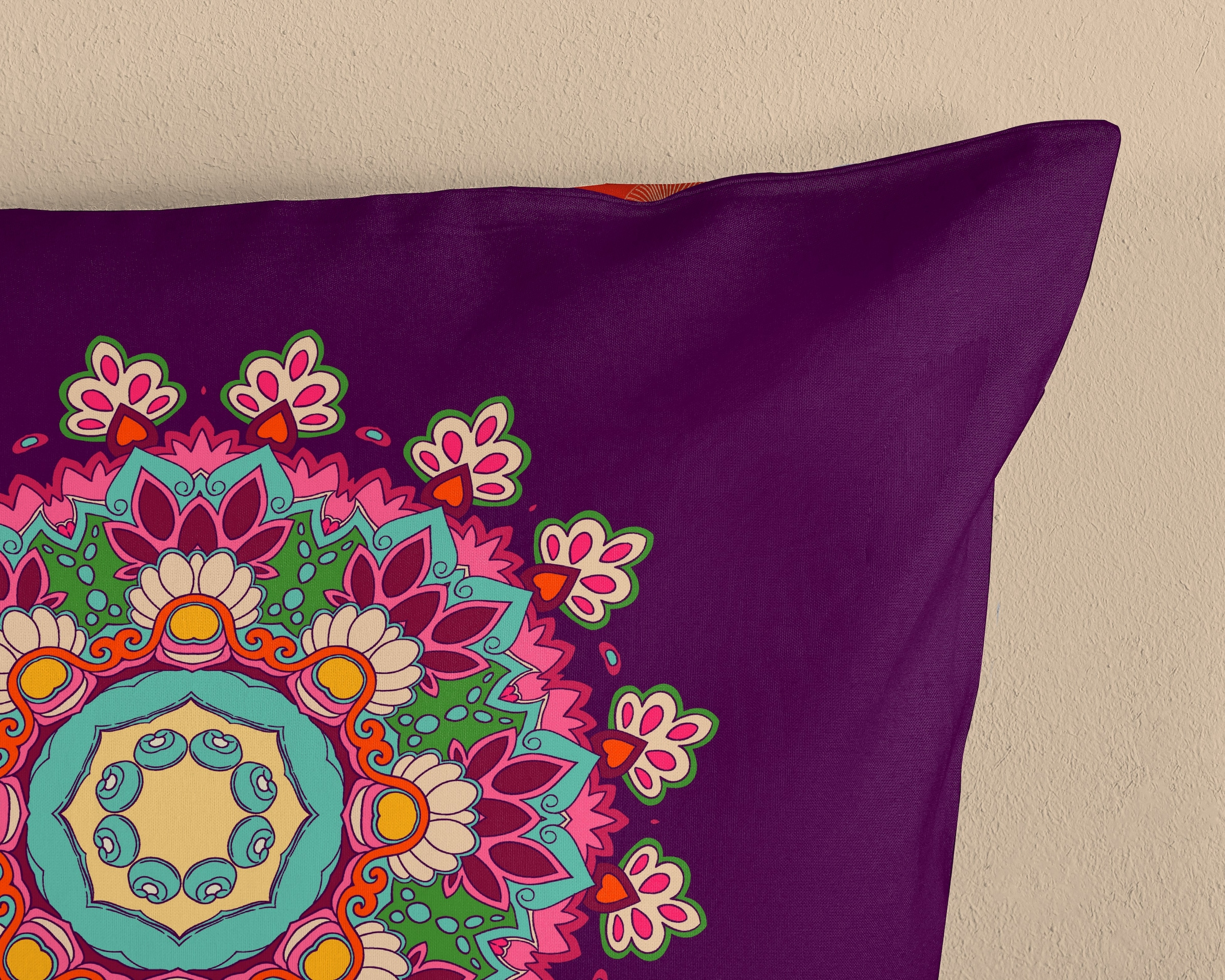 hip Wendebettwäsche »Sherhia« 2 Satin, Reißverschluss, Wendeoptik, Mandala, Orange, Lila