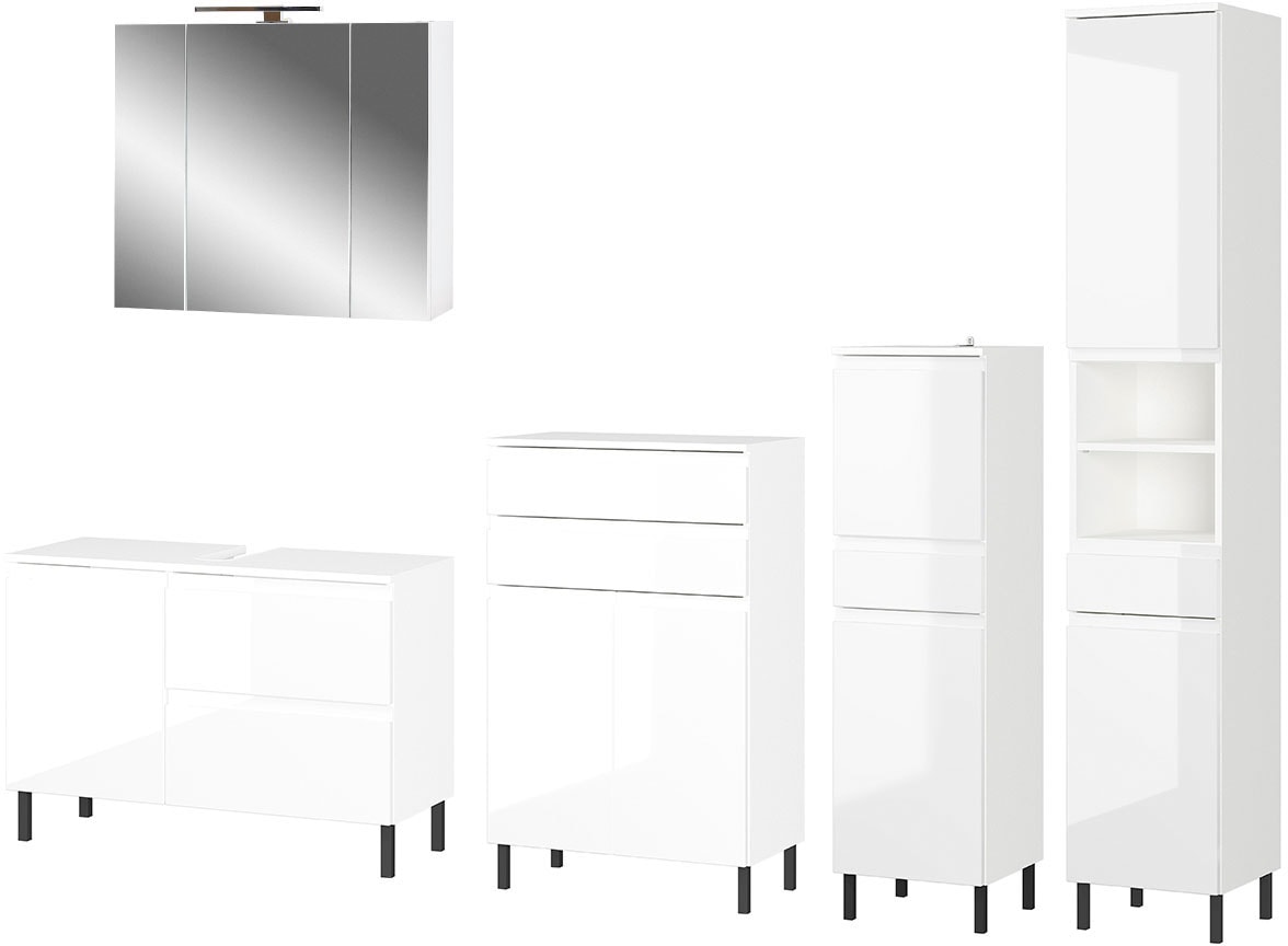 GERMANIA Badmöbel-Set »Scantic«, (5 St.), bestehend aus Kommode, Schrank, H günstig online kaufen