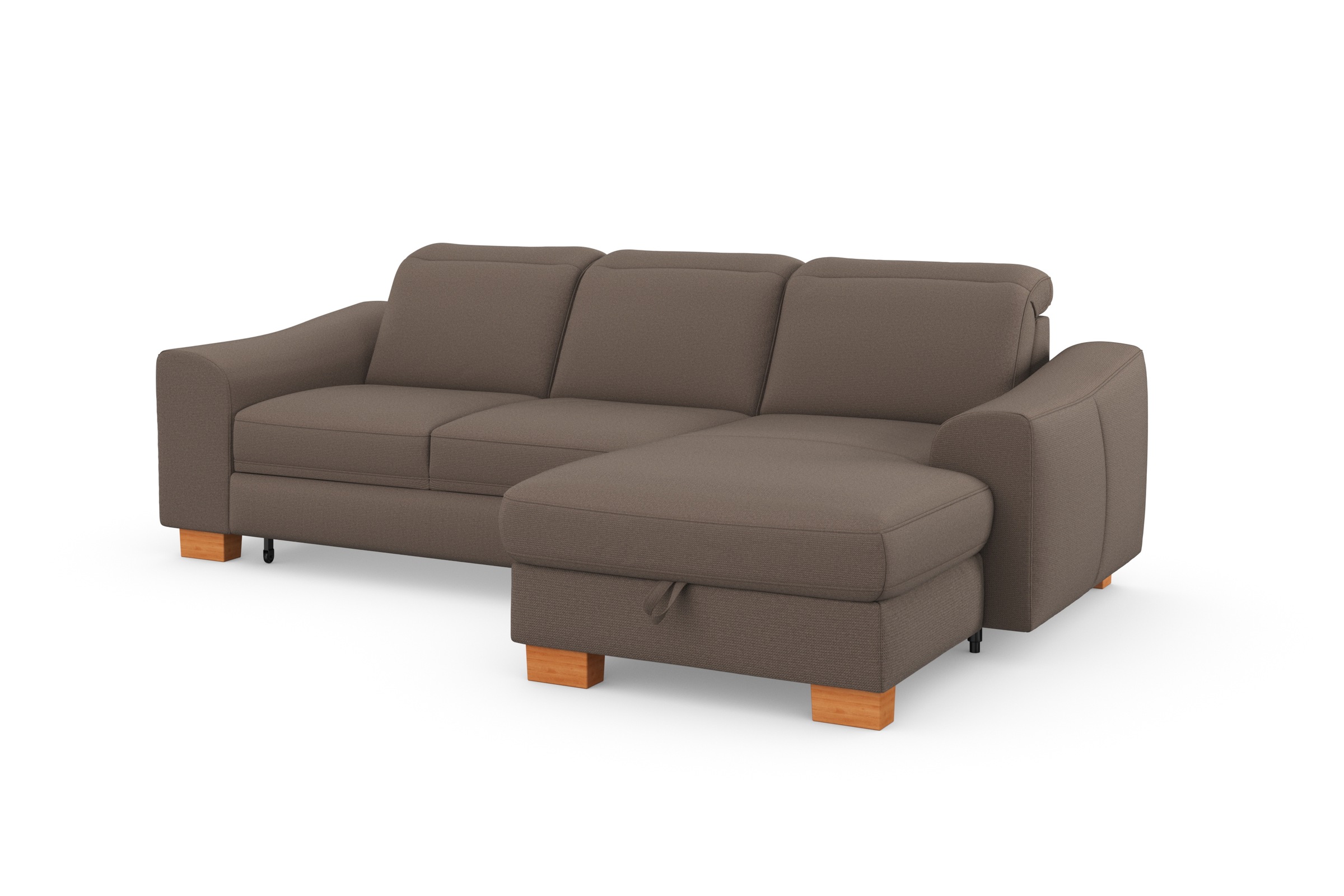 sit&more Ecksofa »Dundee L-Form«, mit Federkern und Massivholzfüßen, wahlweise mit Kopfteilverstellung