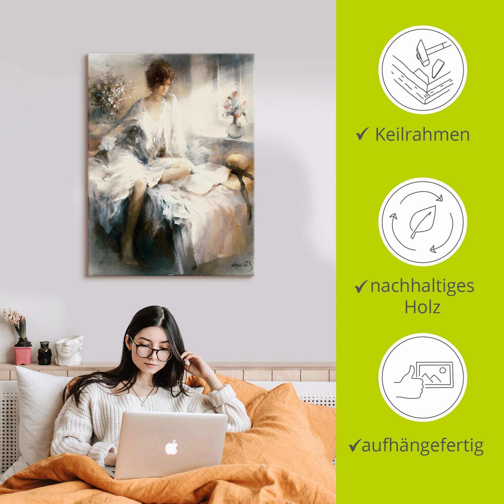 Artland Wandbild »Meditation«, Frau, (1 St.), als Leinwandbild, Poster in verschied. Größen