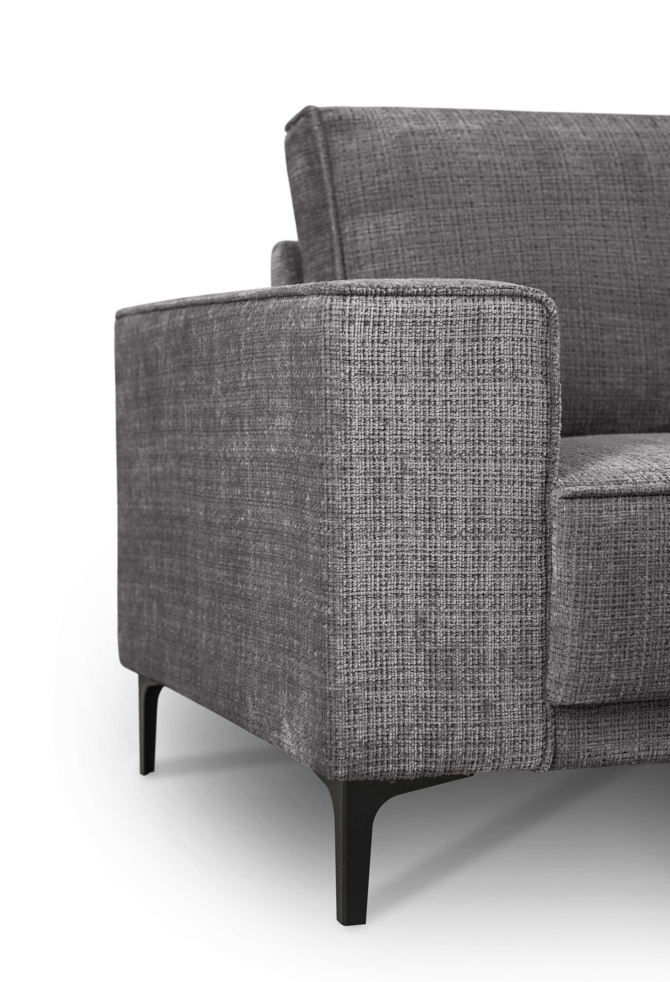 Places of Style 2-Sitzer »Kompaktsofa Oland, Struktur, Flachgewebe, Luxus-Microfaser, Boucle«, 164 cm, Wellenunterfederung, Skandi-Design, Metallfüße