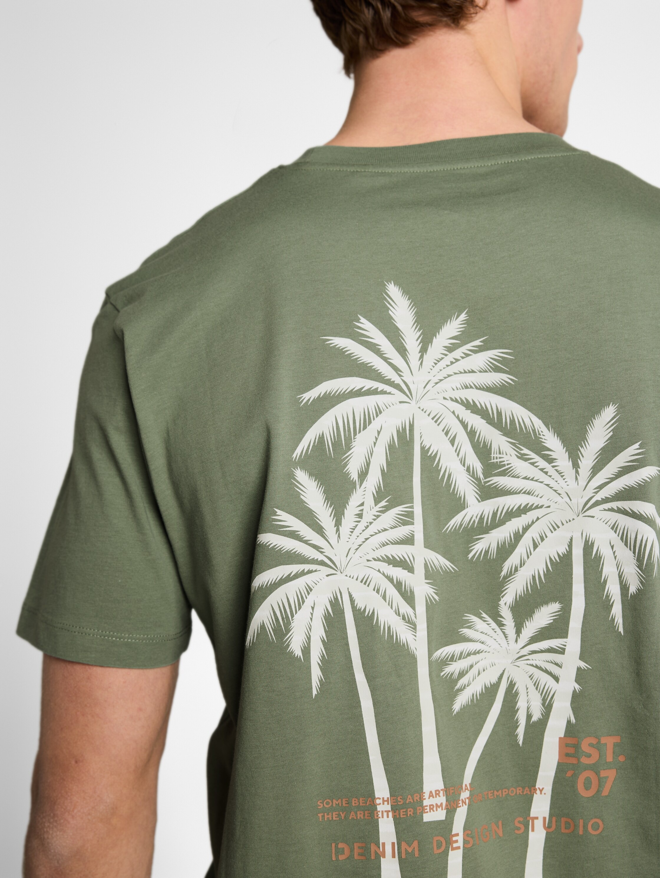 TOM TAILOR Denim Kurzarmshirt mit großem Rückenprint