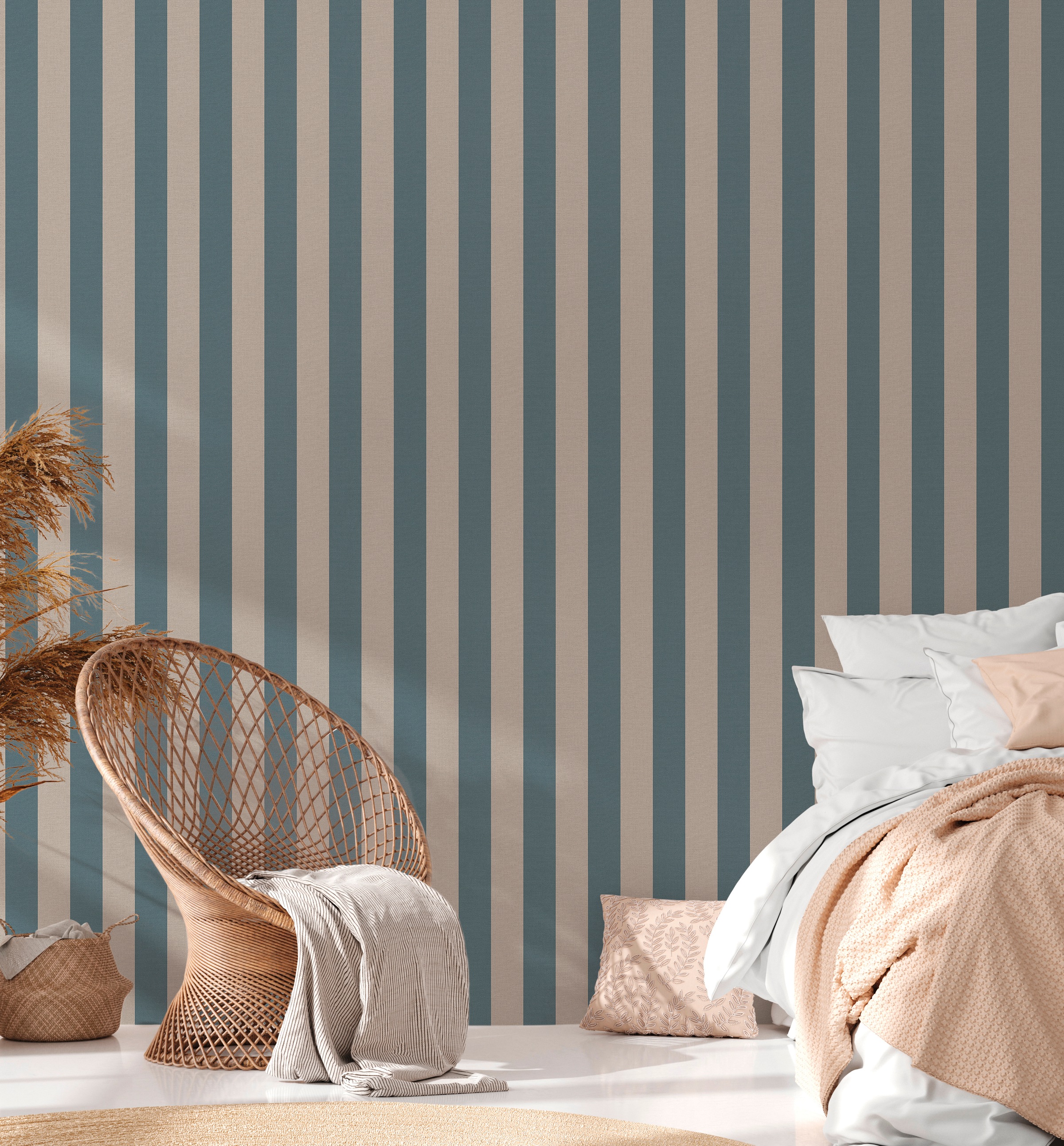 A.S. Création Vliestapete »Natural Living Streifentapete«, matt-gemustert-neutral, Landhaus gestreift nachhaltig PVC-Frei umweltfreundlich skandinavisch