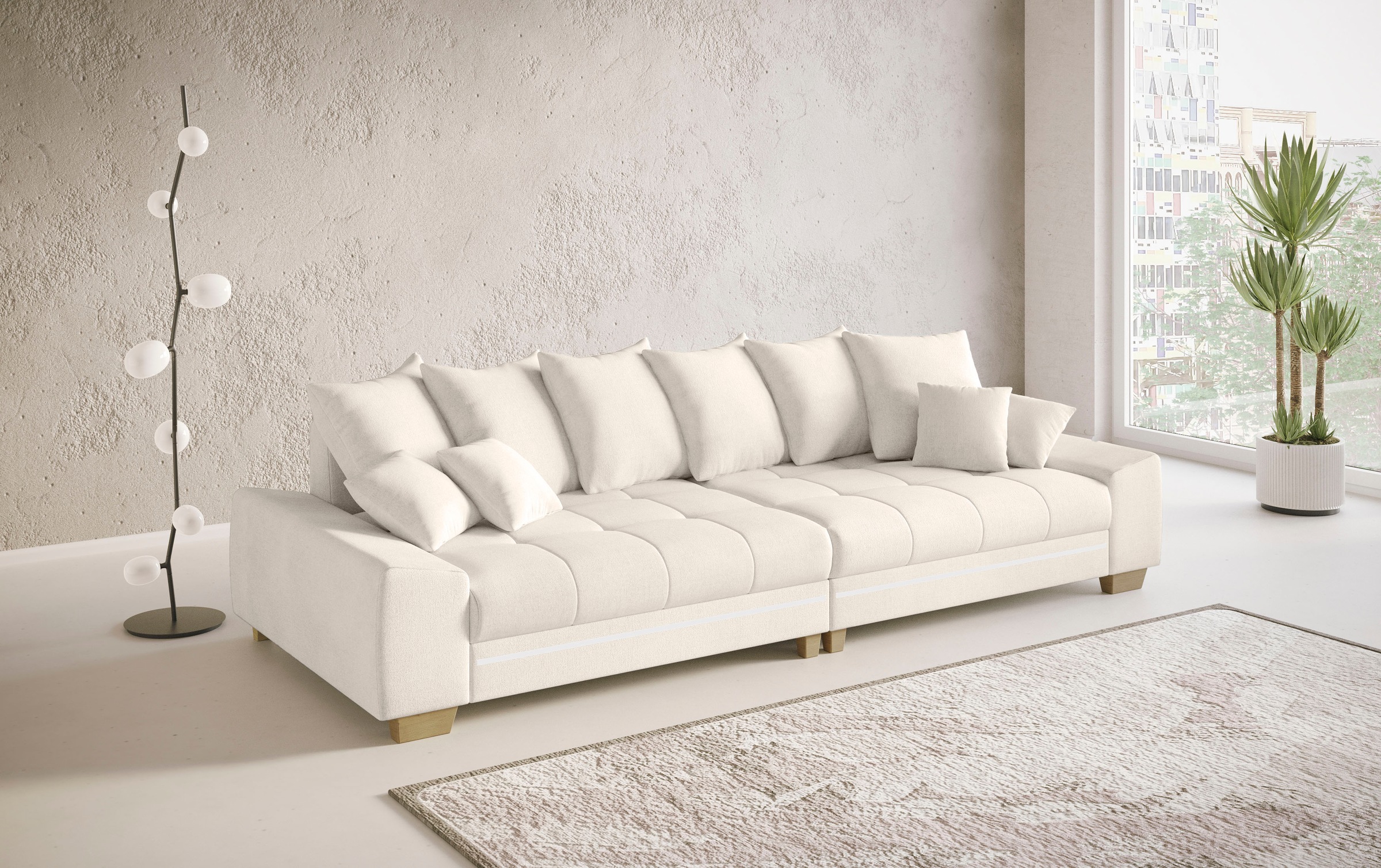 Mr. Couch Big-Sofa »Nikita II«, mit RGB-LED Beleuchtung, wahlweise mit Kaltschaum