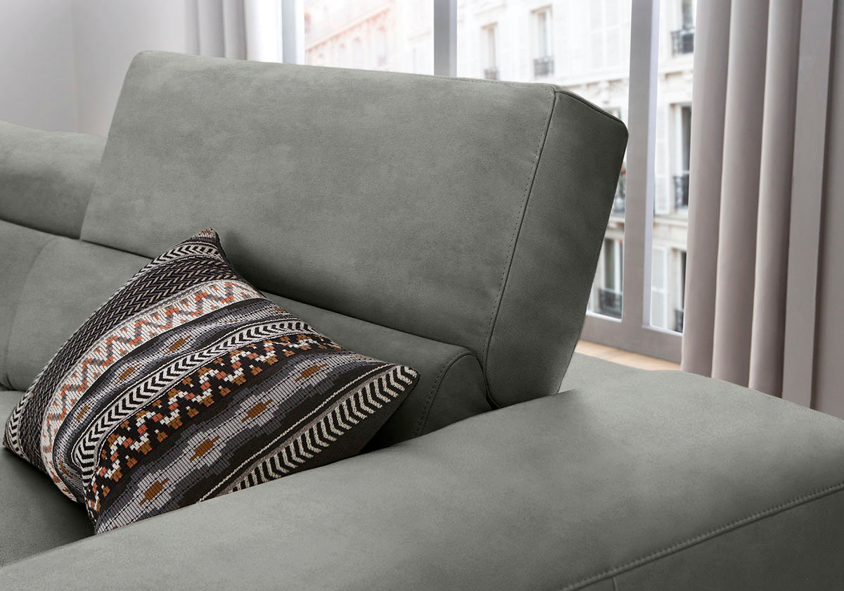 W.SCHILLIG Ecksofa »piedroo, Designsofa mit tollem Sitzkomfort, bequem und elegant, L-Form«, Kopfteilverstellung, wahlweise mit Sitztiefenverstellung, Breite 343cm