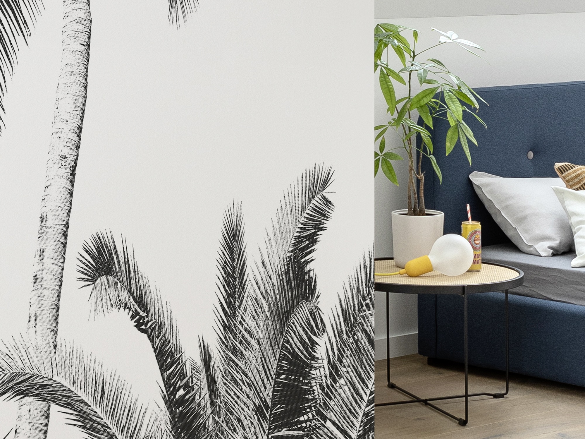 Komar Fototapete »Retro Palm«, bedruckt, 200 x 250 cm (Breite x Höhe) - Tapete, Vlies, Wohnzimmer, Schlafzimmer