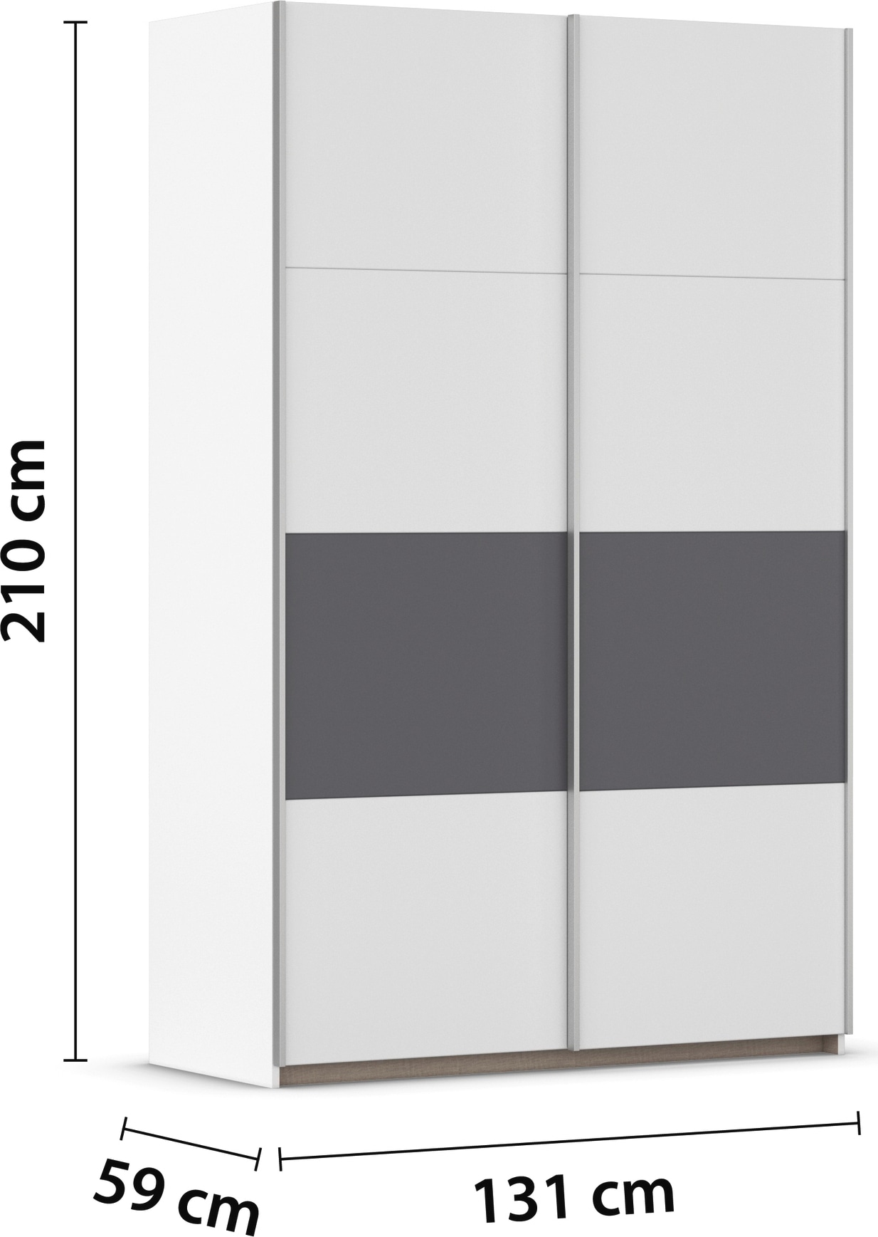 rauch Schwebetürenschrank »Kleiderschrank Schrank Garderobe Schlafzimmerschrank OXFORD«, (in 3 verschiedenen Ausstattungen BASIC/CLASSIC/PREMIUM), mit Griffleisten aus Metall, auch für kleinere Räume MADE IN GERMANY