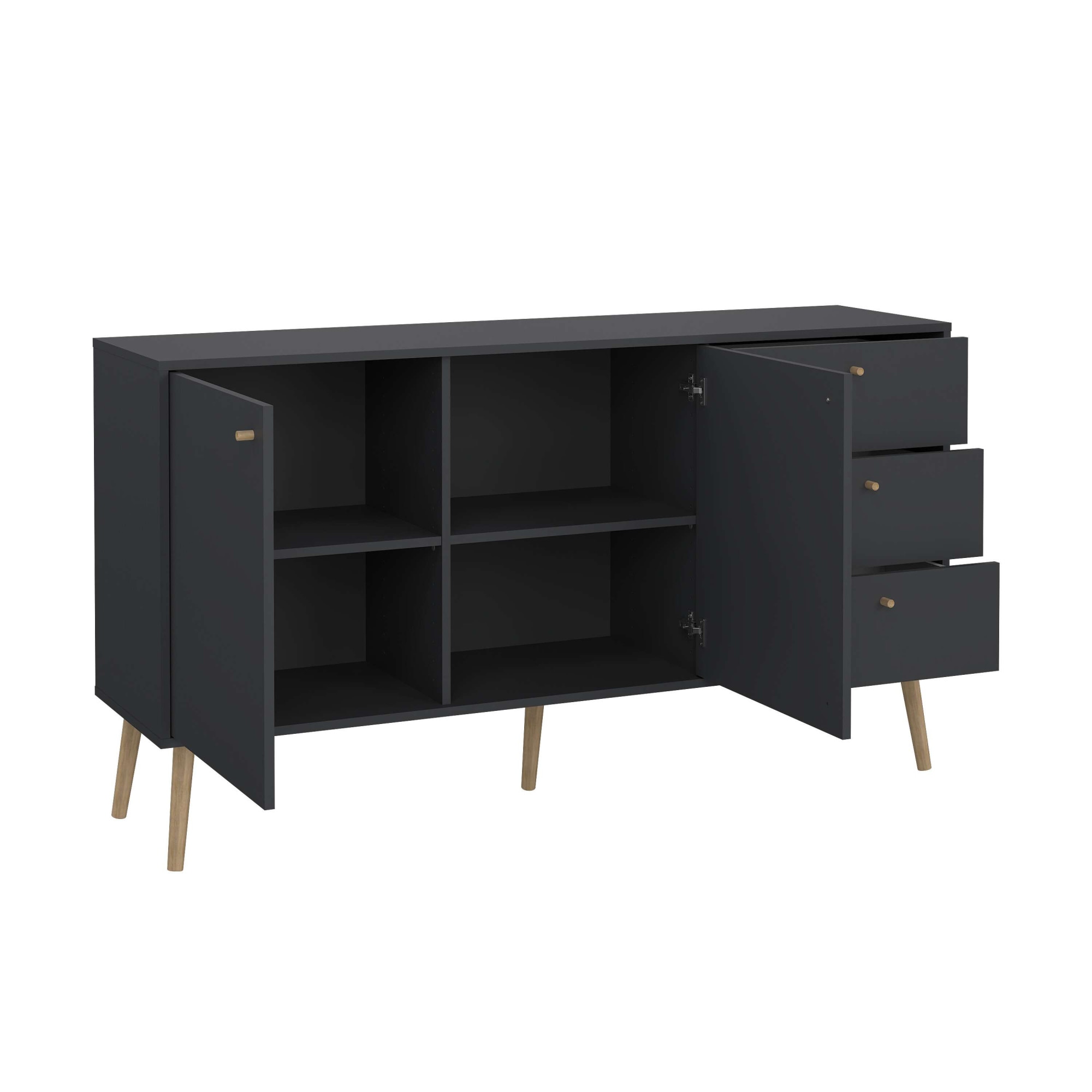 andas Sideboard »Bodo, Aufbewahrung, Schubladenschrank, Sideboard,«, Kommode mit 2 Türen, 3 Schubladen, Breite 147 cm