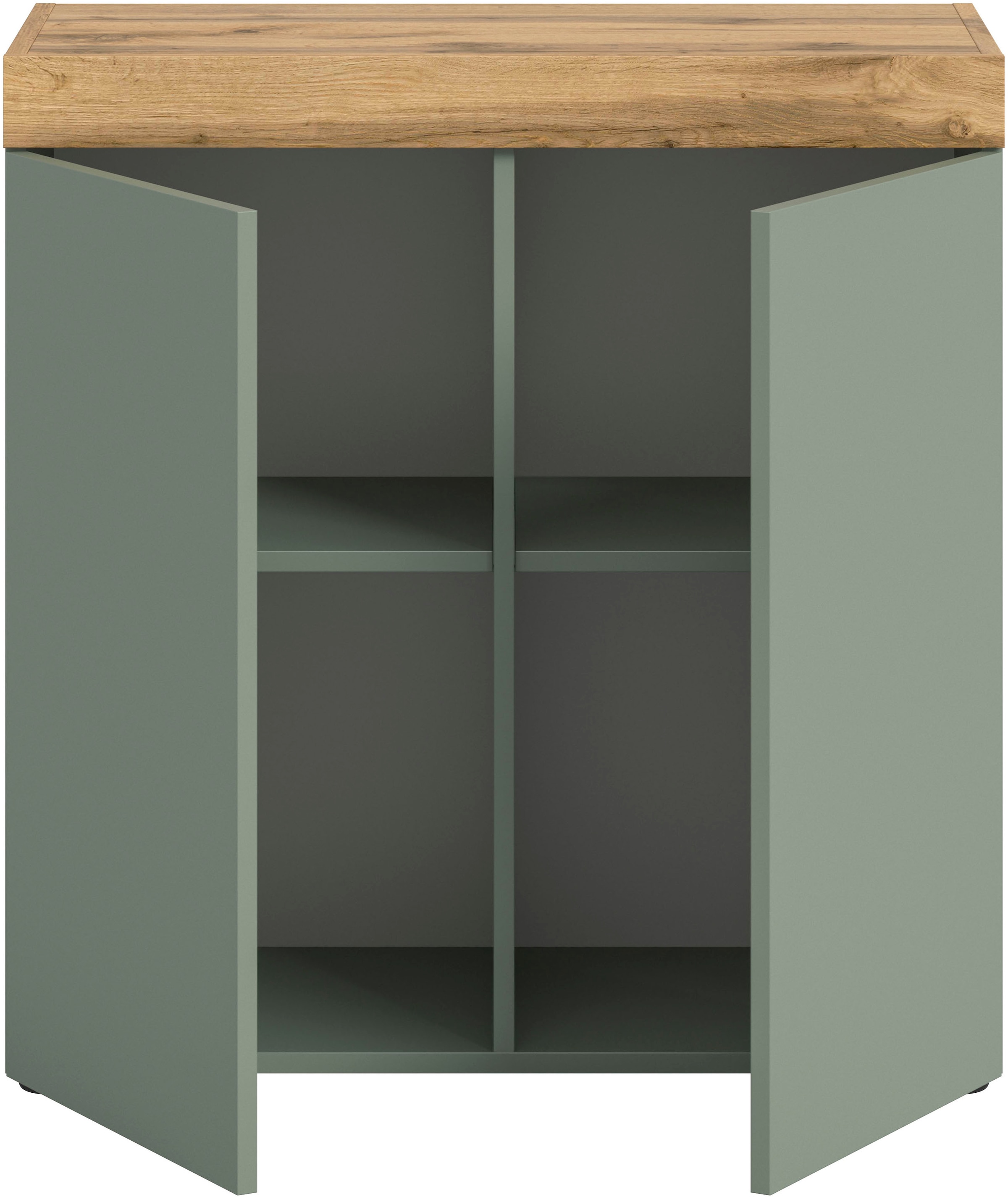 OTTO home Kommode »MAMBO, Breite 77cm, 2 Türen, 4 Fächer, push-2-open« 2 farbige Ausführung, in verschiedenen Farben erhältlich, 1 Stk. tlg. Kommode, Anrichte, Wohnzimmer, Schlafzimmer