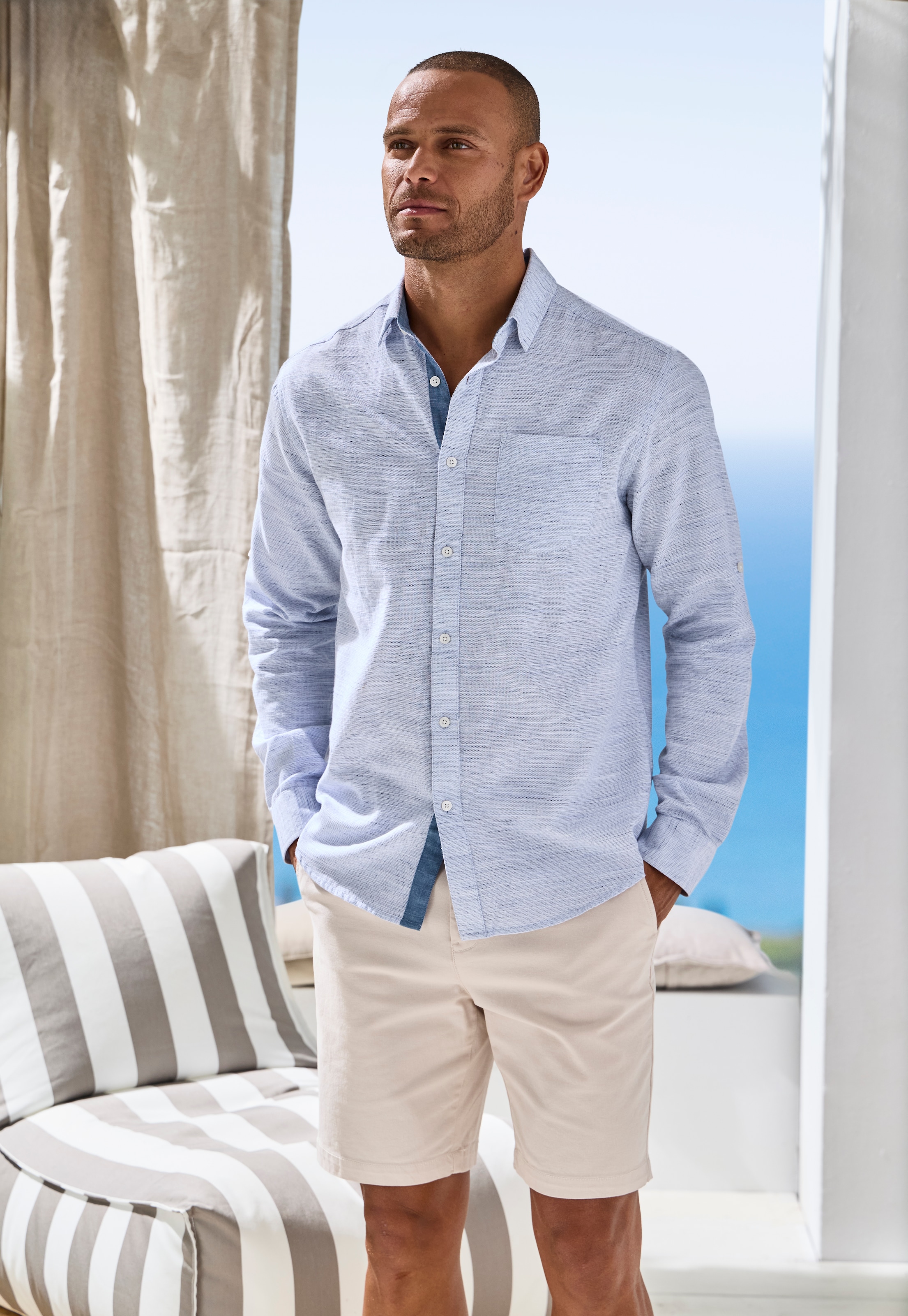 John Devin Chinoshorts »regular-fit«  Oxford Shorts aus elastischer Baumwolle