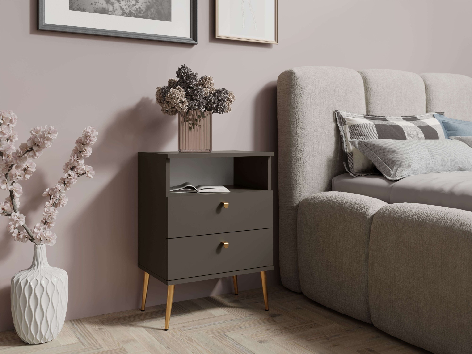 INOSIGN Nachttisch »Elyria, Metallgriffe, FSC-zertifizierter Holzwerkstoff« günstig online kaufen