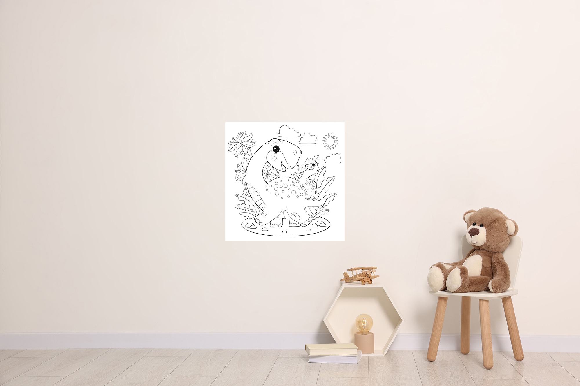 queence Wandsticker »Dinosaurier«, (1 St.), DIY-Wandsticker zum Bemalen günstig online kaufen