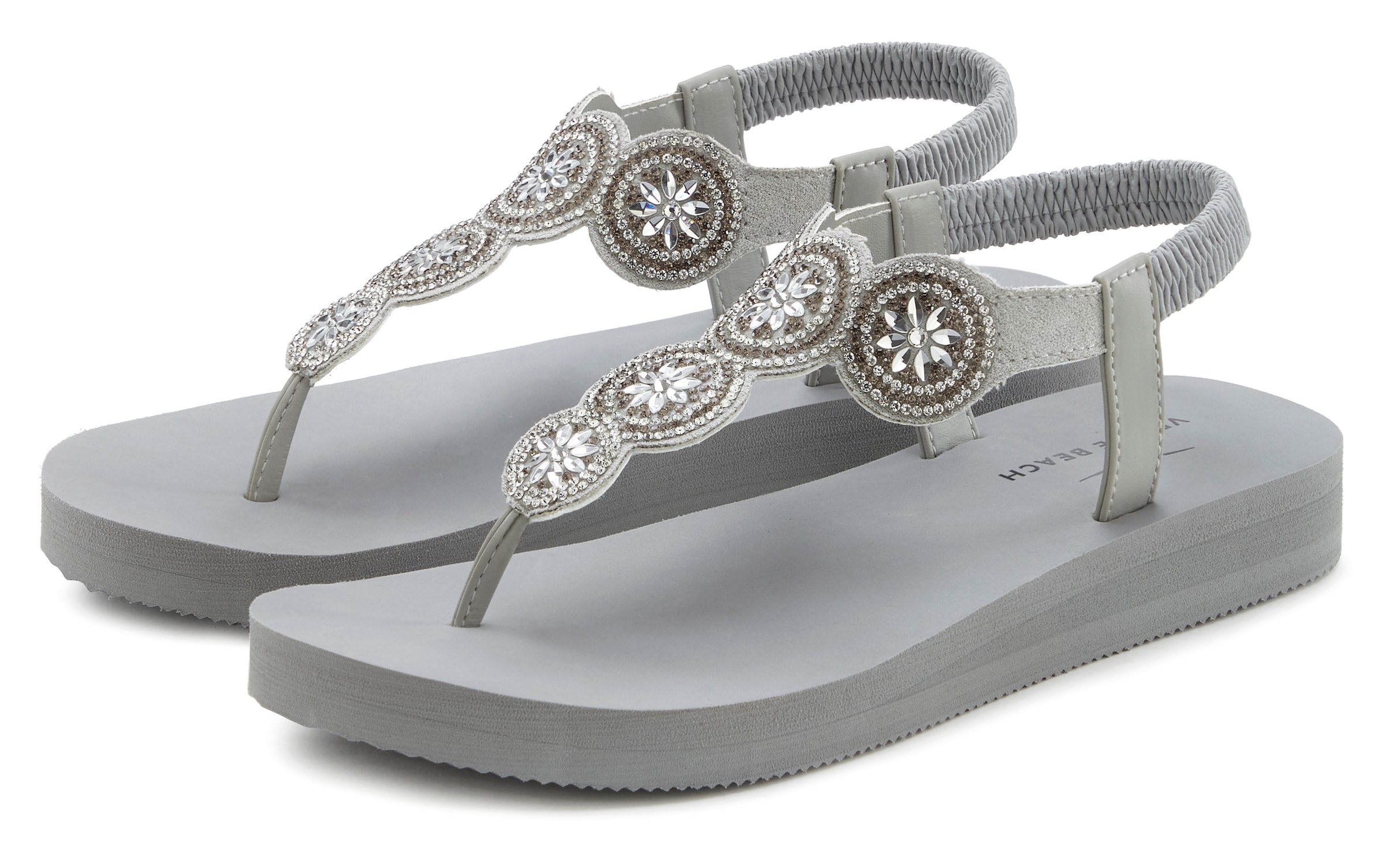 Venice Beach Zehensteg-Sandale, ultraleicht mit Glitzerdetails VEGAN