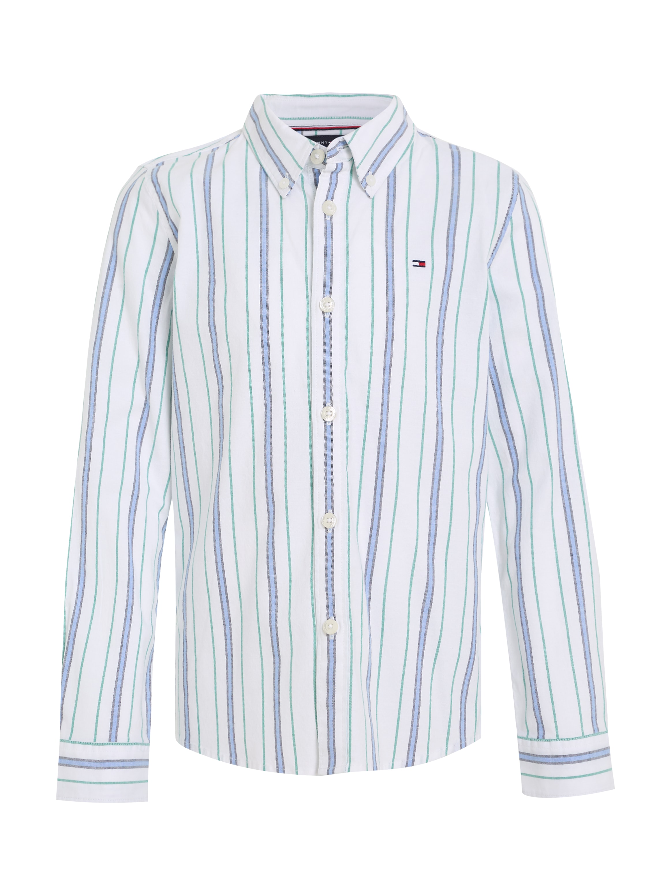 Tommy Hilfiger Langarmhemd »FLEX ITHACA SHIRT L/S«, Kinder bis 16 Jahre mit Logostickerei