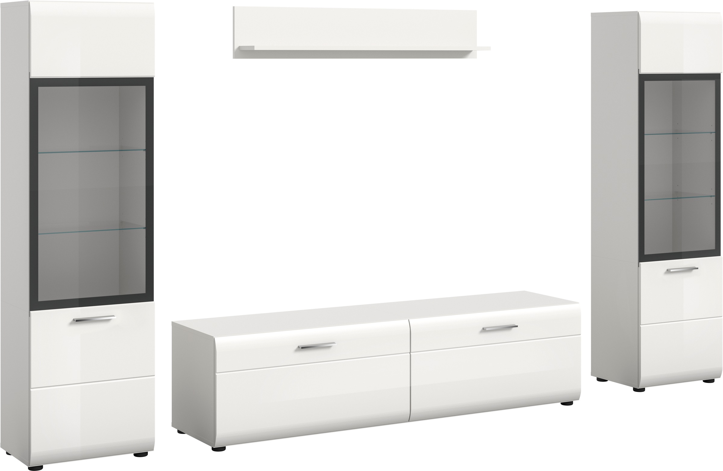 INOSIGN Wohnwand »FLORENZ, 4-teilige Wohn-Kombination, hochwertige MDF-Fron günstig online kaufen