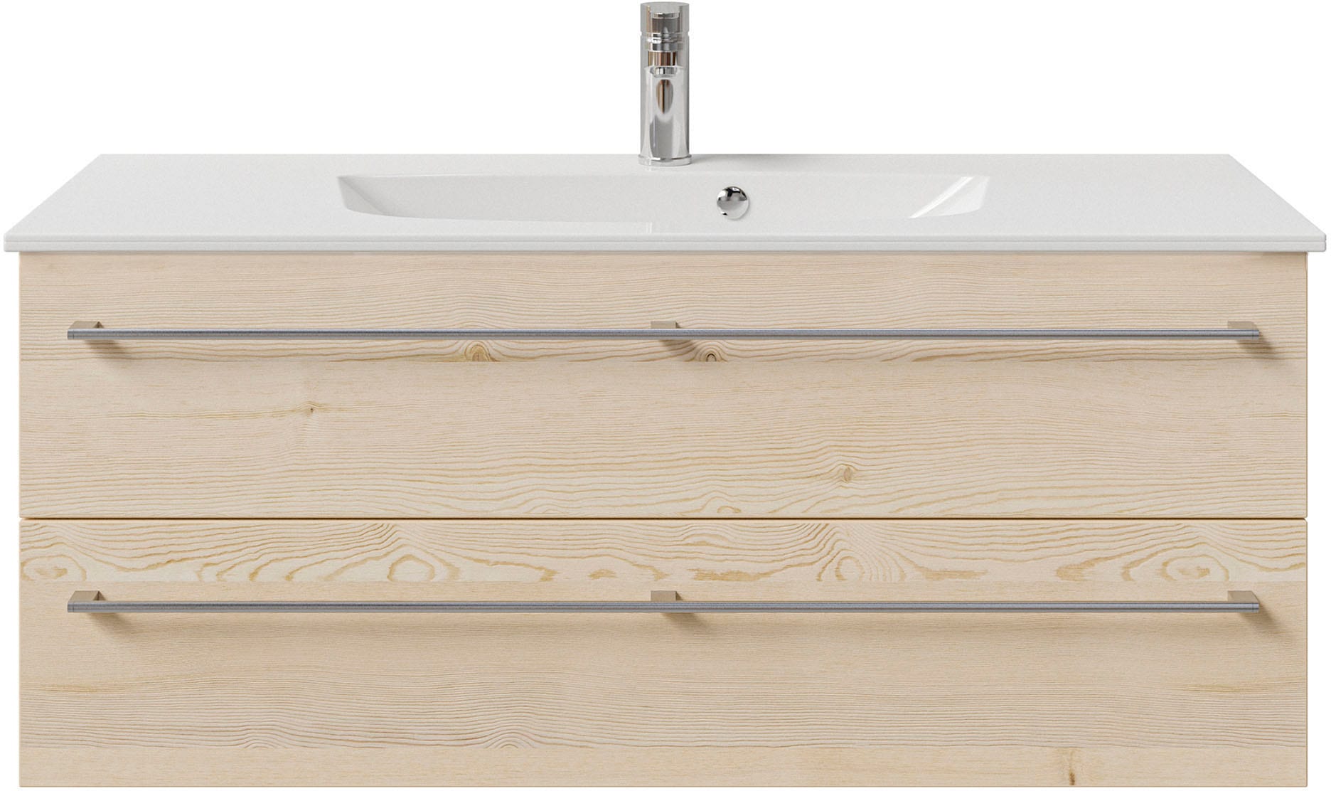 Saphir Waschtisch »Serie 6025 Mineralmarmor-Waschtisch mit Unterschrank, 117 cm breit«, Waschplatz mit 2 Schubladen, hängend, verschiedene Ausführungen