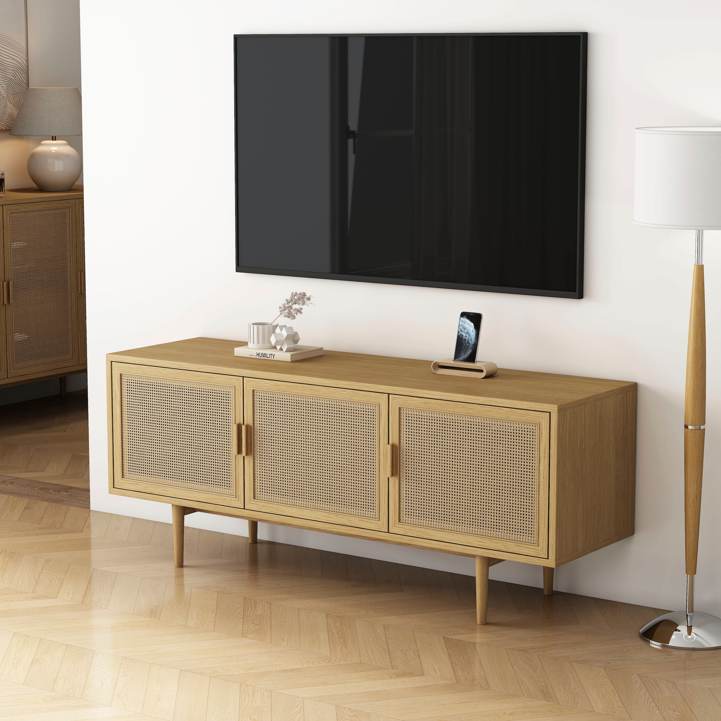 OTTO home TV-Schrank »Lorelia« in moderner Rattan Optik, Lowboard