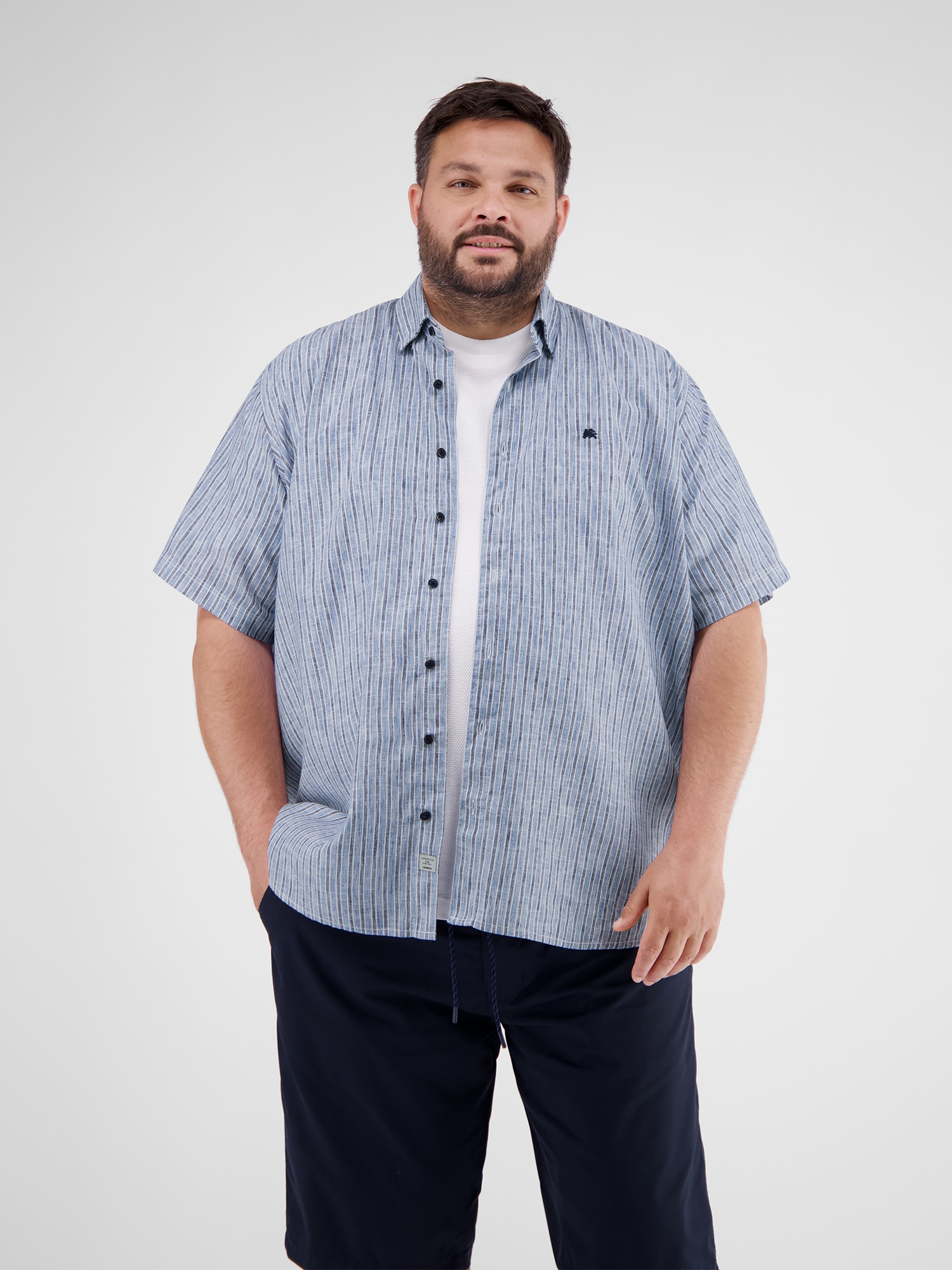 LERROS Kurzarmhemd »Gestreiftes Herrenhemd in Großen Größen«