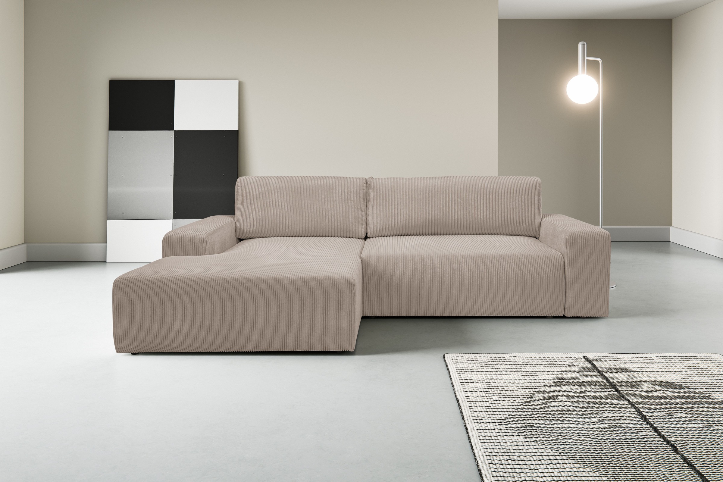 WERK2 Ecksofa »Rotterdam-L, kuschelweicher Cord oder Breitcord, L-Form, Bre günstig online kaufen