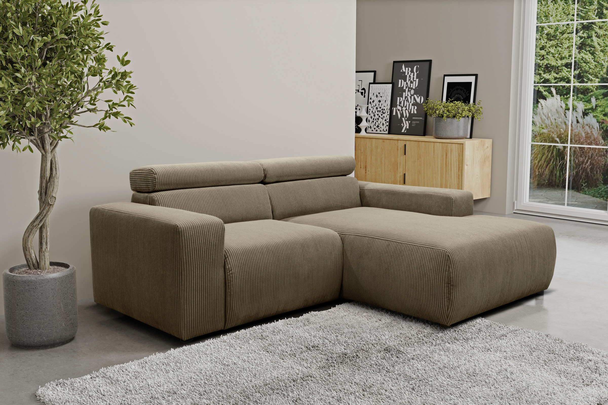 DOMO collection Ecksofa »Brandon, inkl. Kopfteilverstellung, B/T/H: 214/100 günstig online kaufen