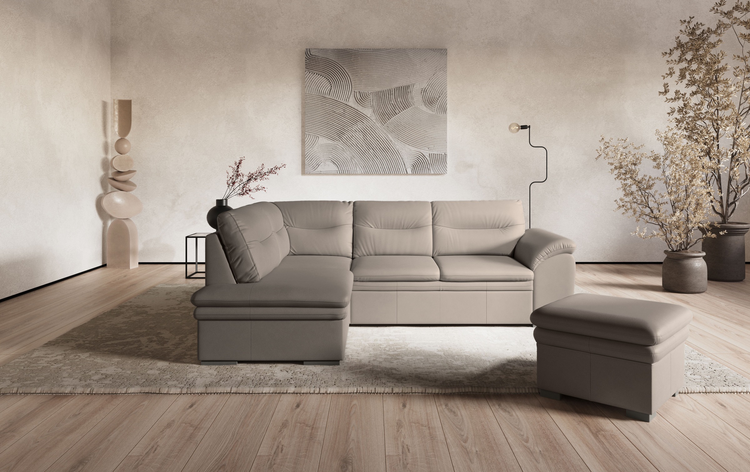 COTTA Ecksofa »Leandra L-Form« wahlweise mit Bettfunktion & Bettkasten günstig online kaufen