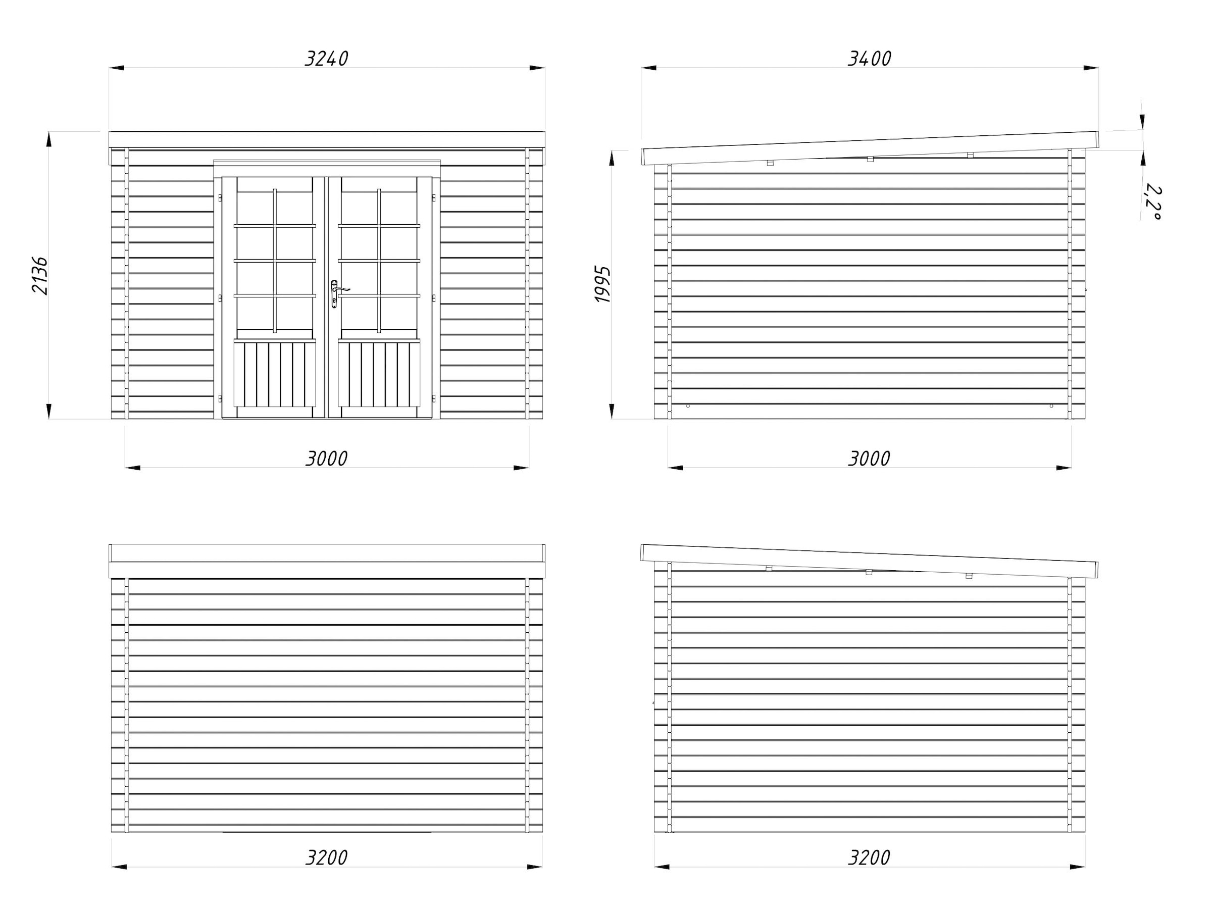 Palmako Gartenhaus »Ella« verschiedene Farben