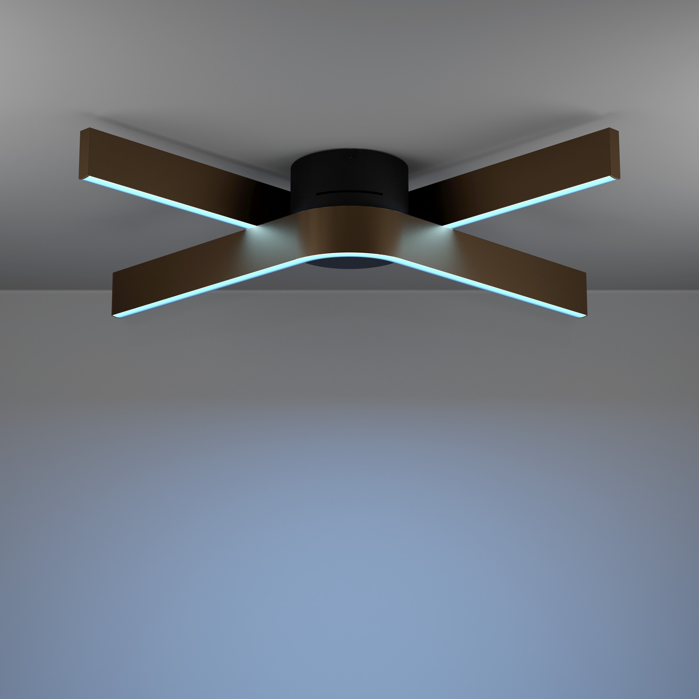 EGLO Deckenleuchte »FOLCINO-Z Deckenlampe - Alu, Stahl - LED - 2X18W - IP20« LED-Modul 1 Stk. Kaltweiß | Neutralweiß | RGB | Warmweiß Wohzimmerlampe, Esszimmerlampe, Flur, Schlafzimmer, L64 x B40 x H14 cm