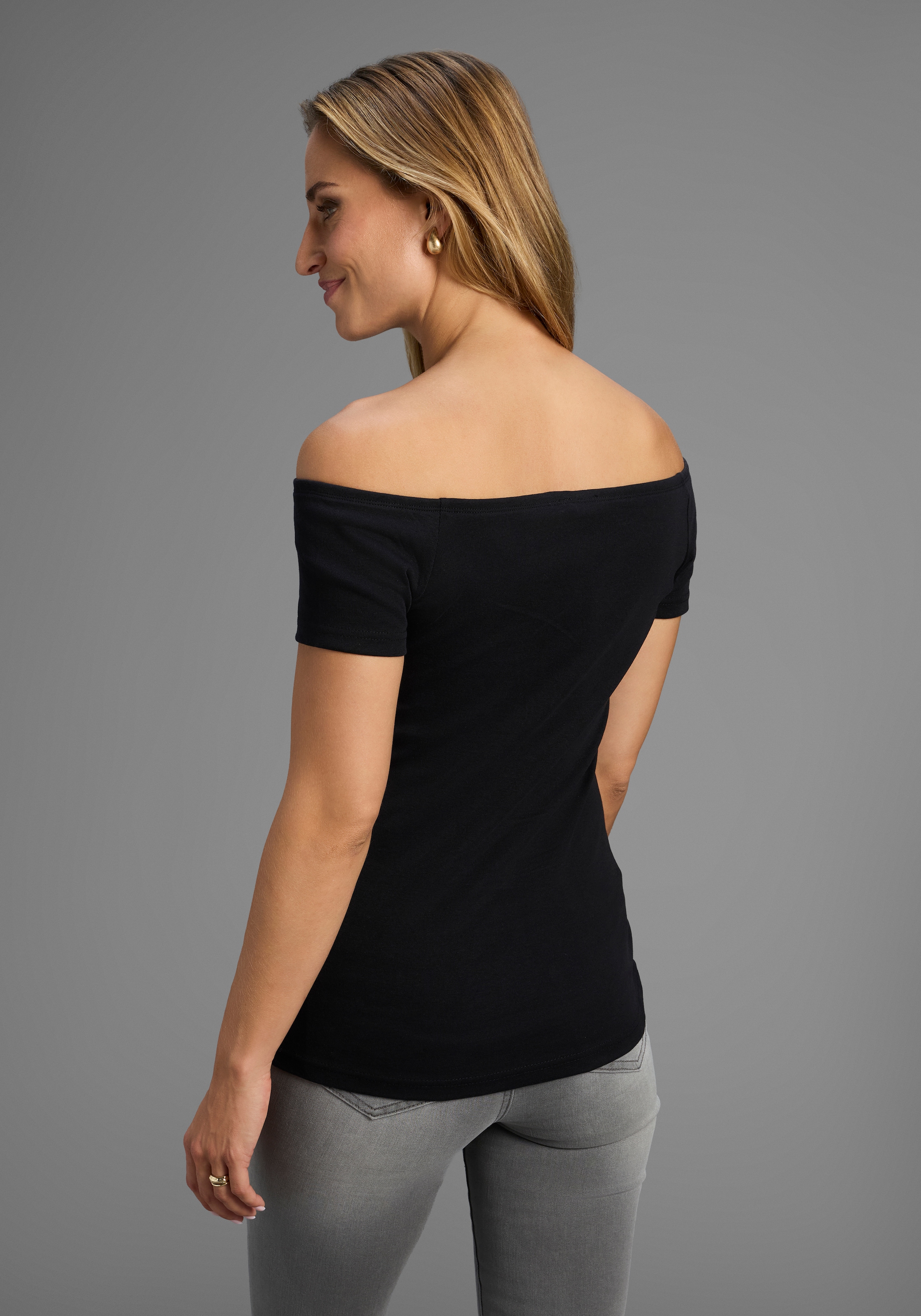 Arizona Carmenshirt »Off-Shoulder« enge Passform,  aus Baumwolle,  elastische Rippware