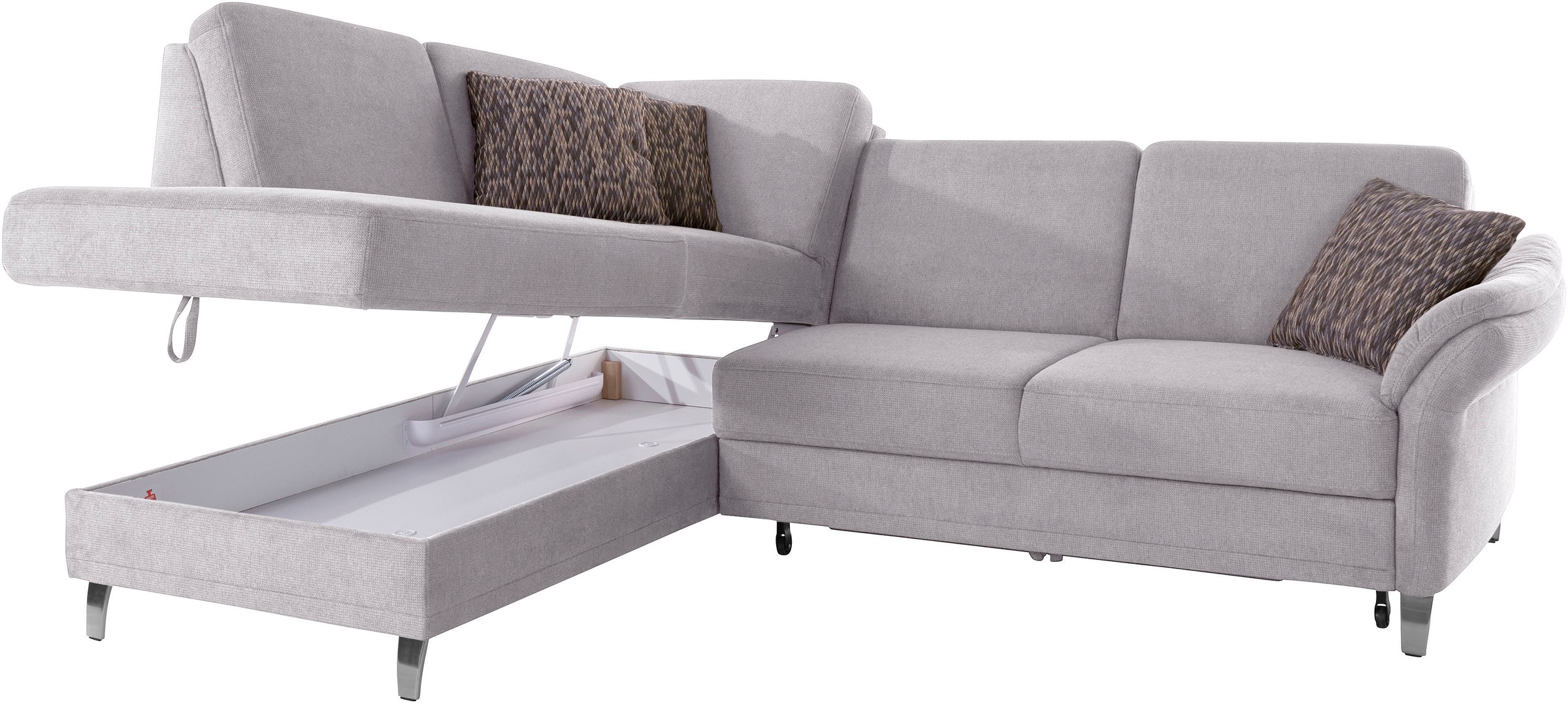 sit&more Ecksofa »Clio L-Form«, wahlweise mit Bettfunktion und Bettkasten, inklusive Federkern