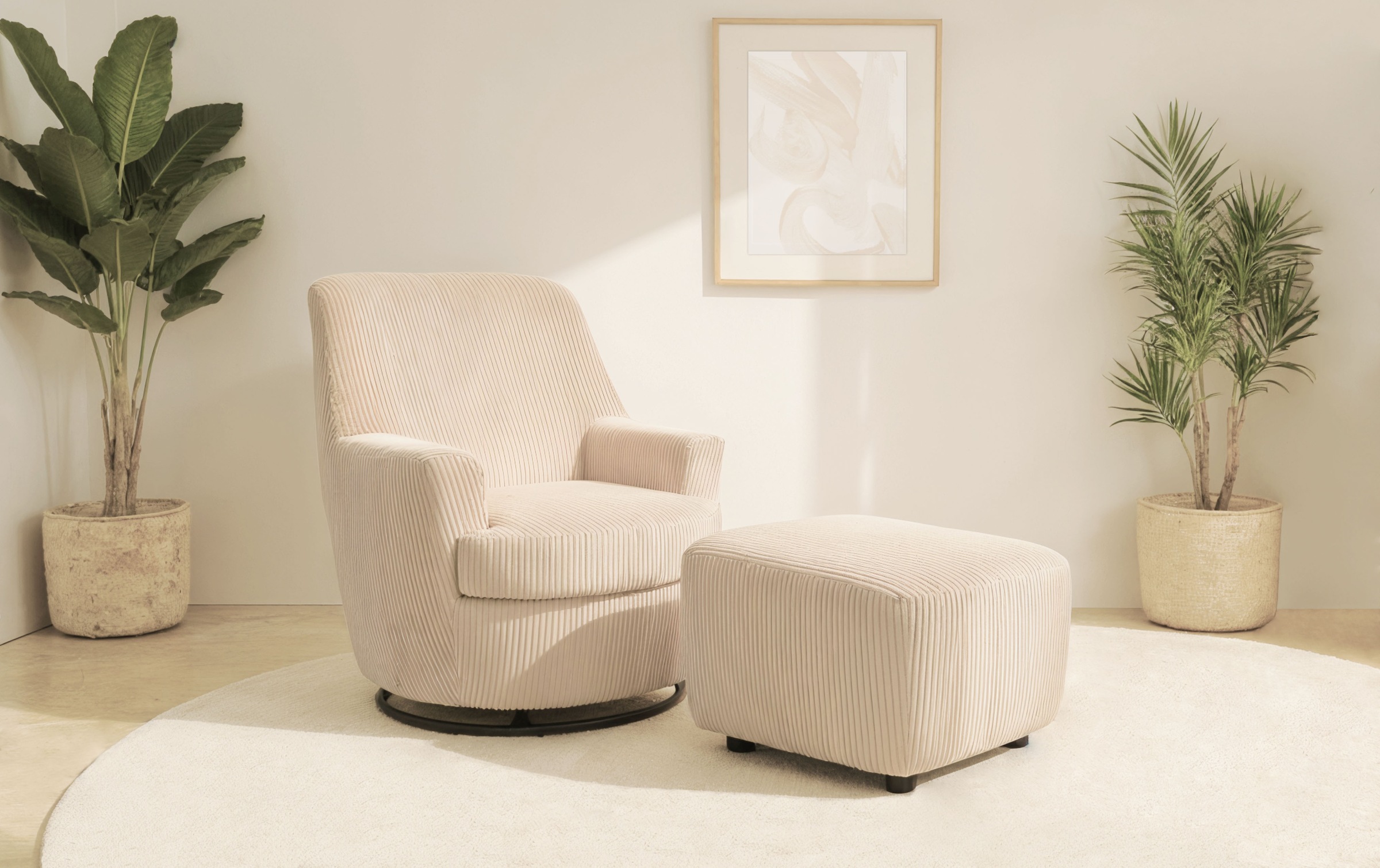 INOSIGN Drehsessel "HETTY, Drehsessel mit Wippfunktion und Hocker; Lesesess günstig online kaufen