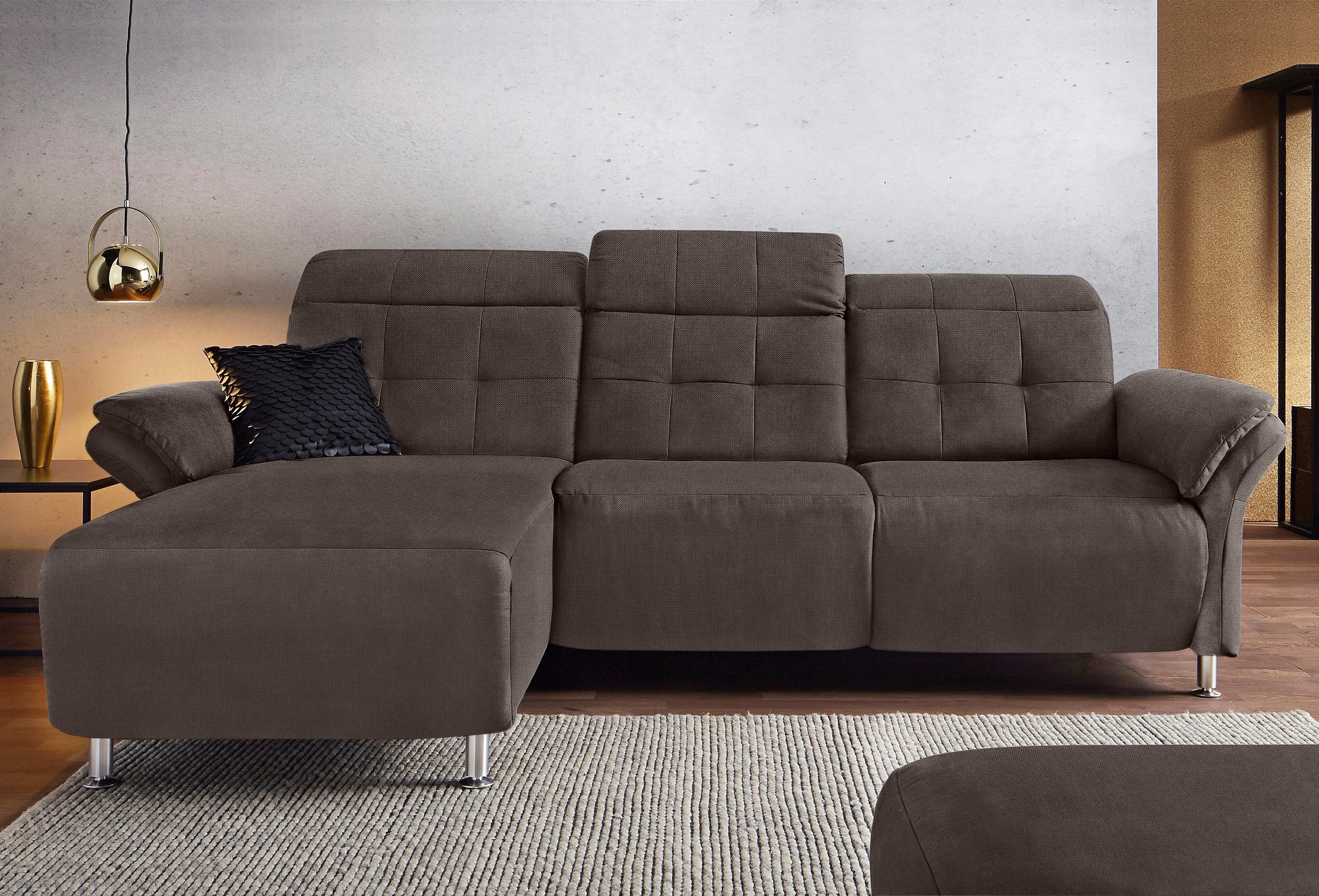 Places of Style Ecksofa »Manhattan L-Form«, 2 Sitze mit elektrischer Relaxfunktion, verstellbare Armlehnen