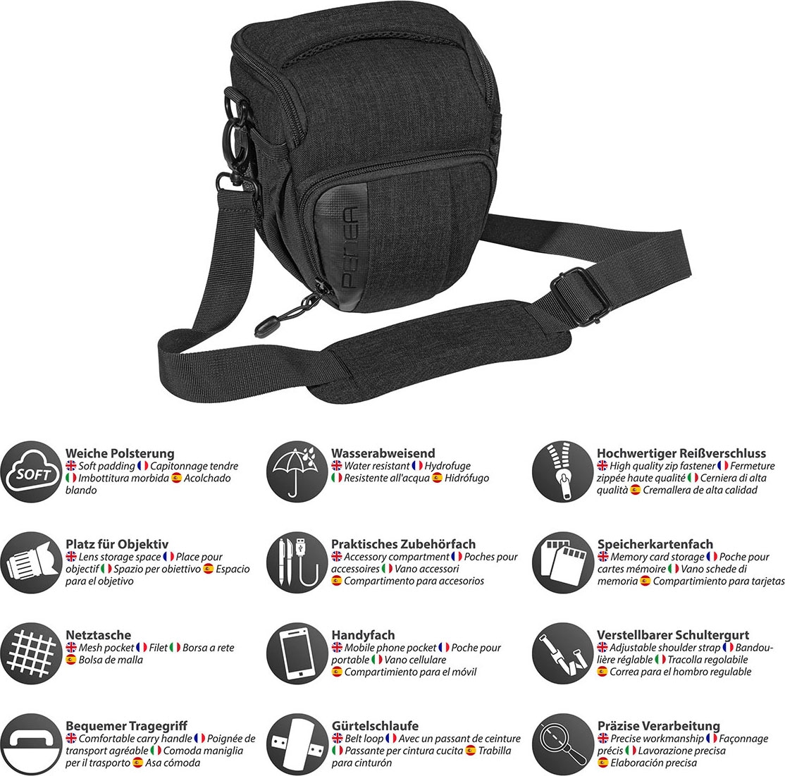 PEDEA Kameratasche »FASHION Foto Tasche Gr. M mit Regenschutz und Zubehörfächer«