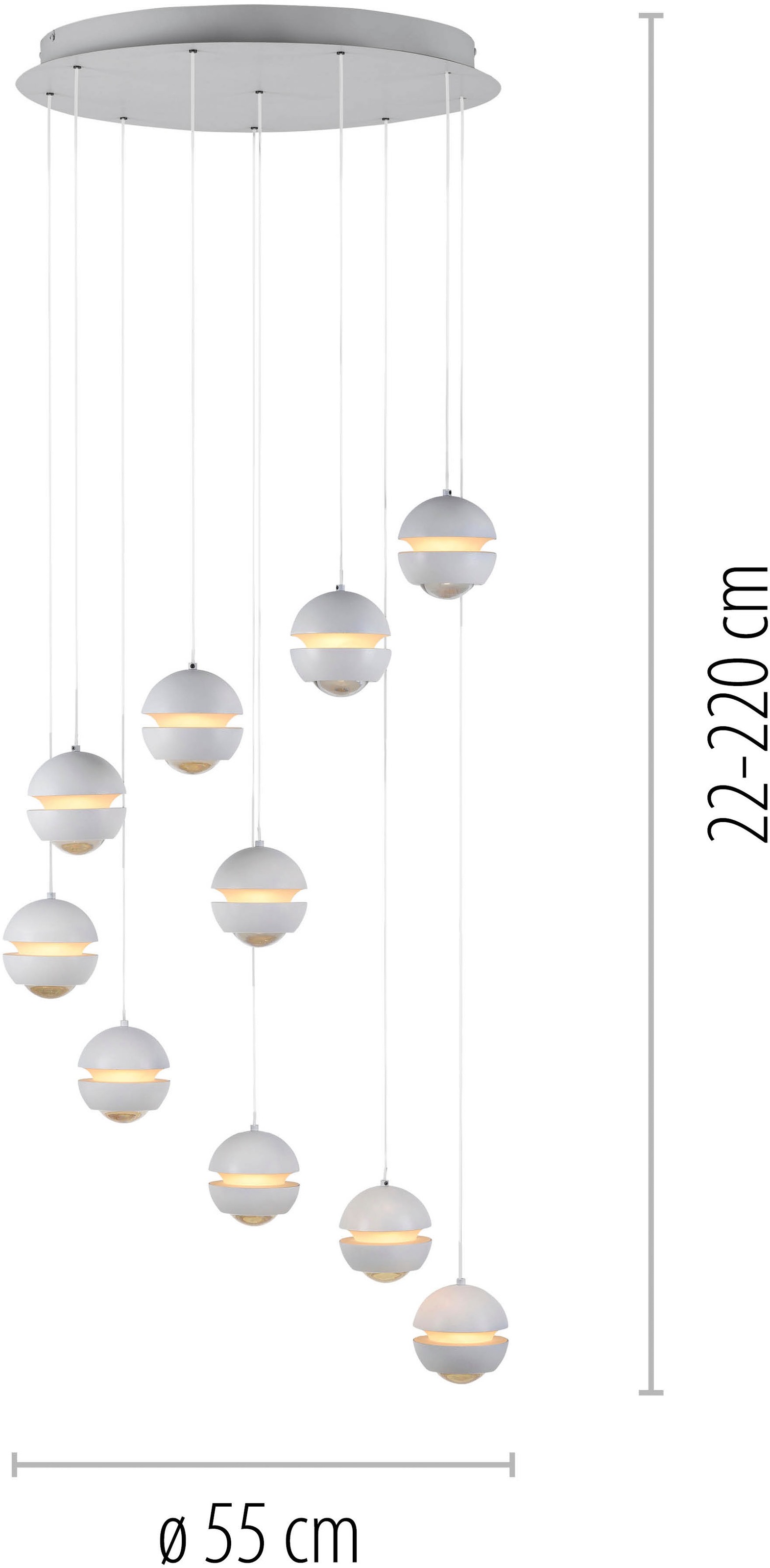 SCHÖNER WOHNEN-Kollektion LED Pendelleuchte »LINI« LED-Board 1 Stk. Warmweiß SCHÖNER WOHNEN Kollektion, 3-Stufen Dimmer, Comfort-Lift