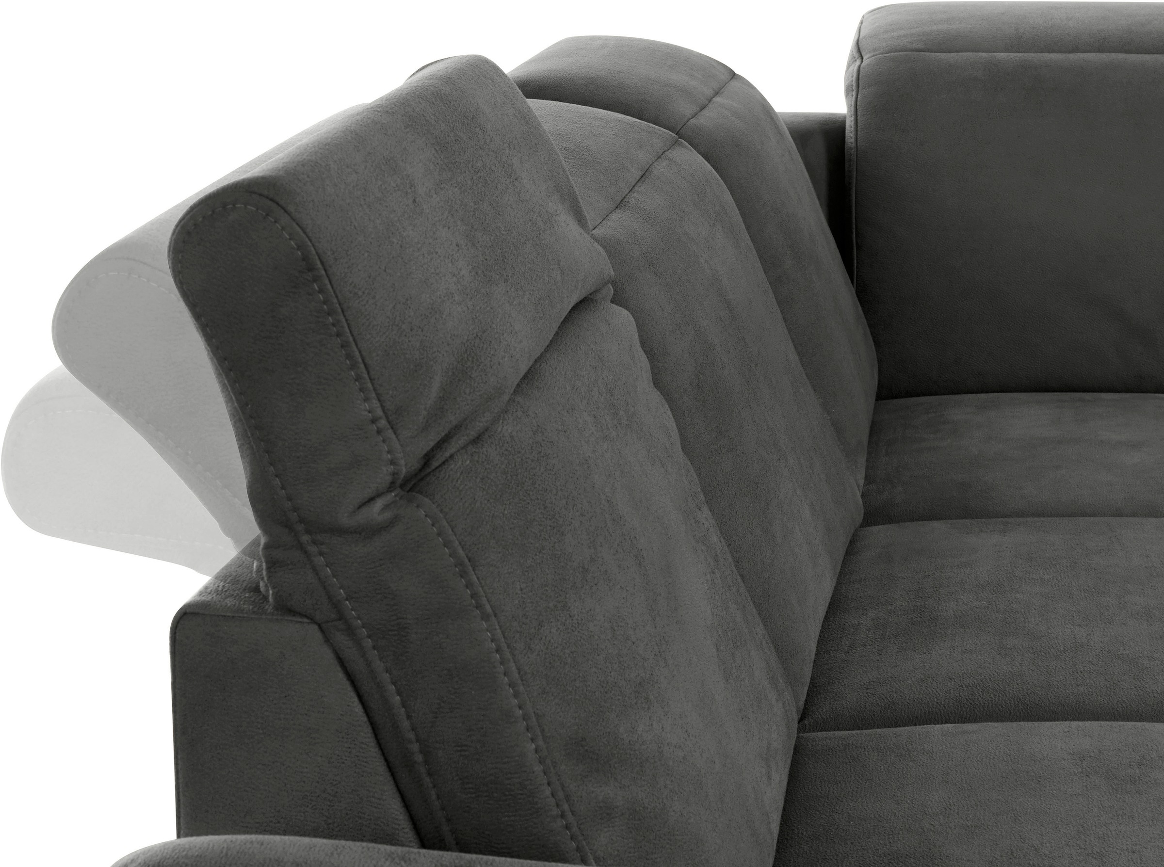 sit&more Ecksofa »Darwin L-Form«, inklusive Federkern, wahlweise mit Kopfteilverstellung, Bettfunktion