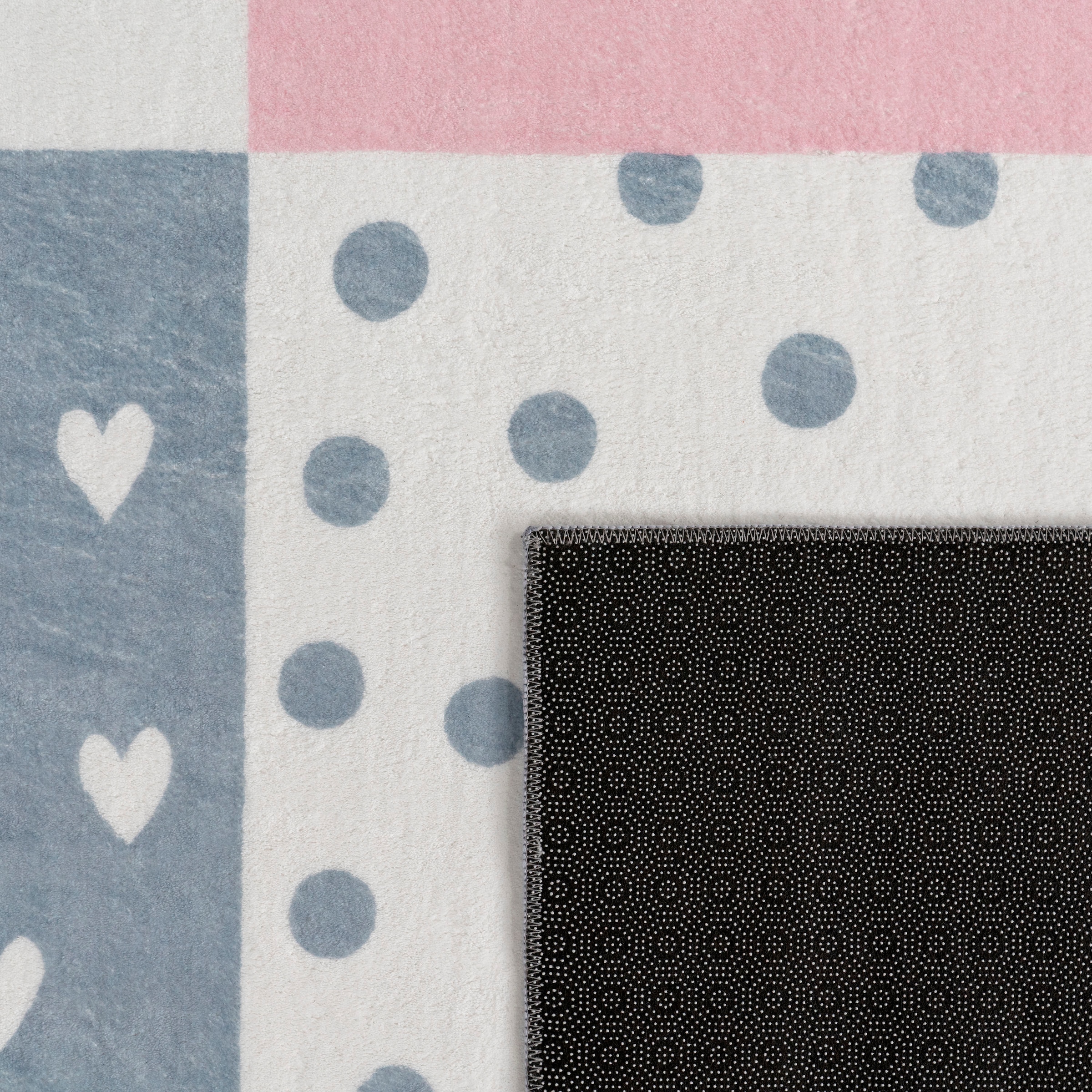 Paco Home Kinderteppich »Eliz 391«, rund, 12 mm Höhe, Kurzflor, Spielteppich, Patchwork-Muster, Motiv Krone, Herz & Punkte