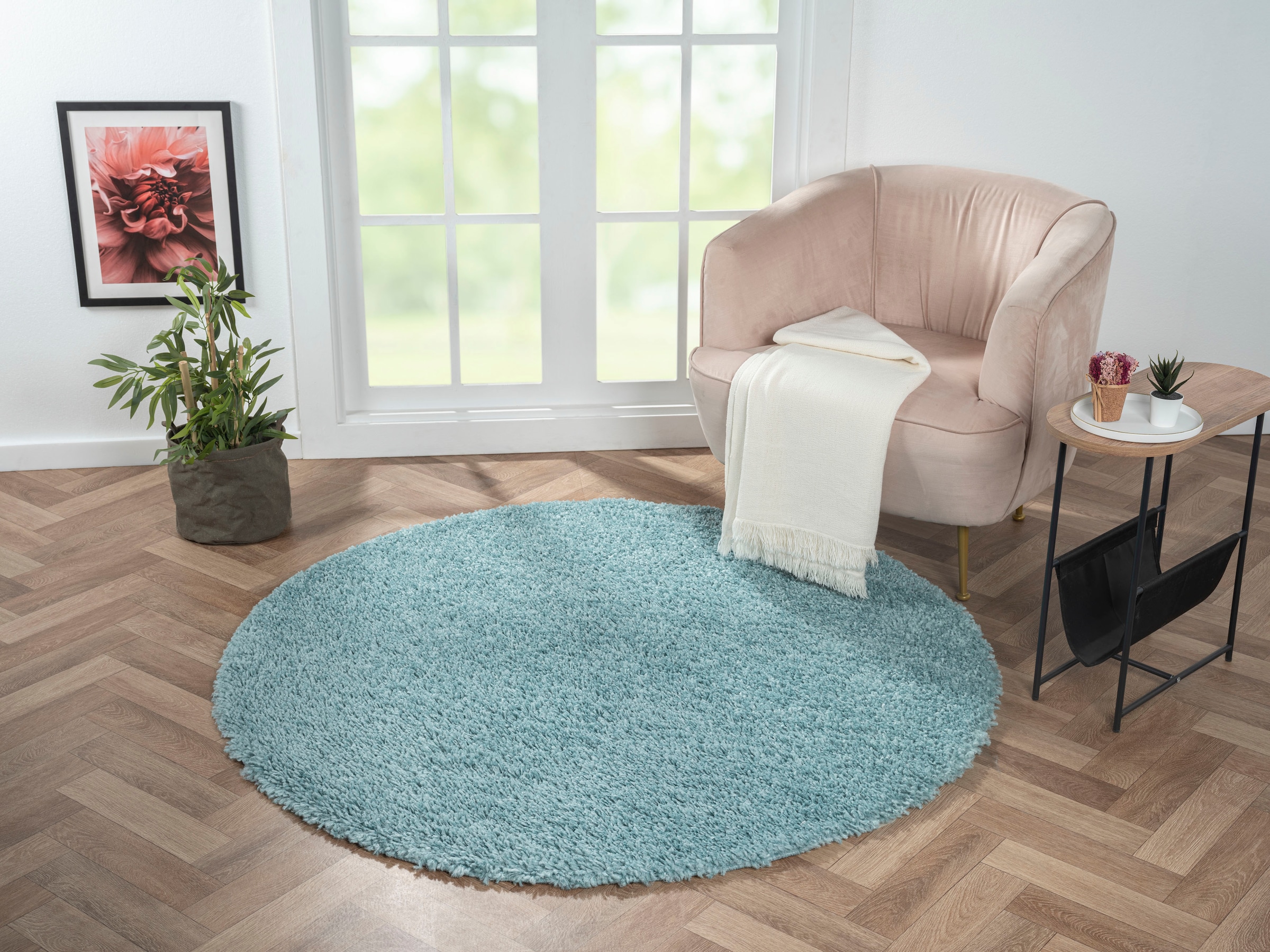 Myflair Möbel & Accessoires Hochflor-Teppich »My Shaggy«, rund, 37 mm Höhe, günstig online kaufen